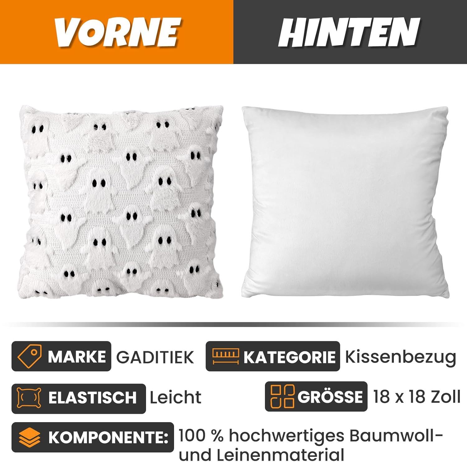 Coonoor Kissenbezug 2 Stück Halloween Kissenbezug 45 x 45 cm Herbstdeko Inn günstig online kaufen