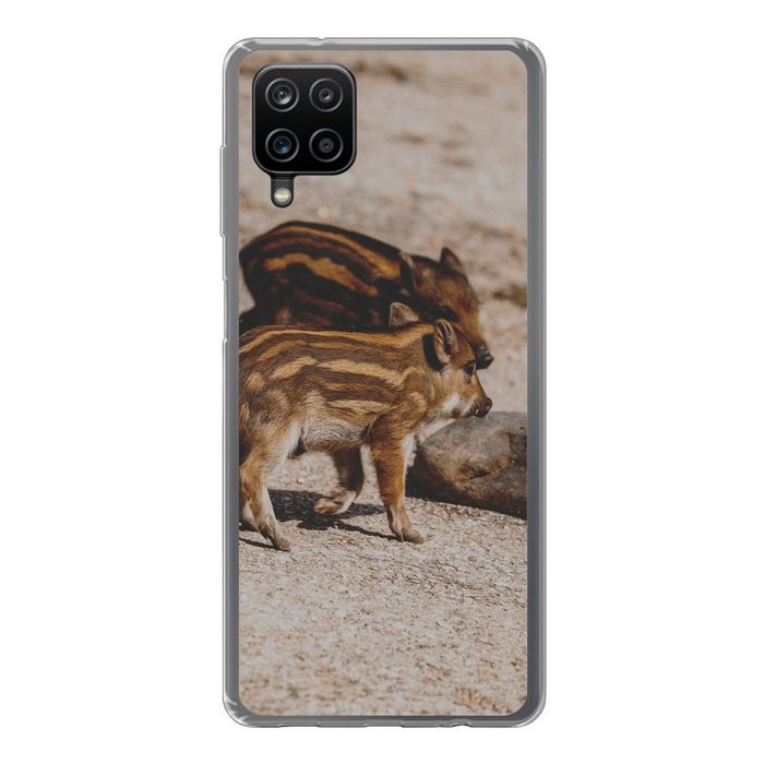 MuchoWow Handyhülle Baby - Wildschweine - Wild Handyhülle Samsung Galaxy A12 Smartphone-Bumper Print Handy
