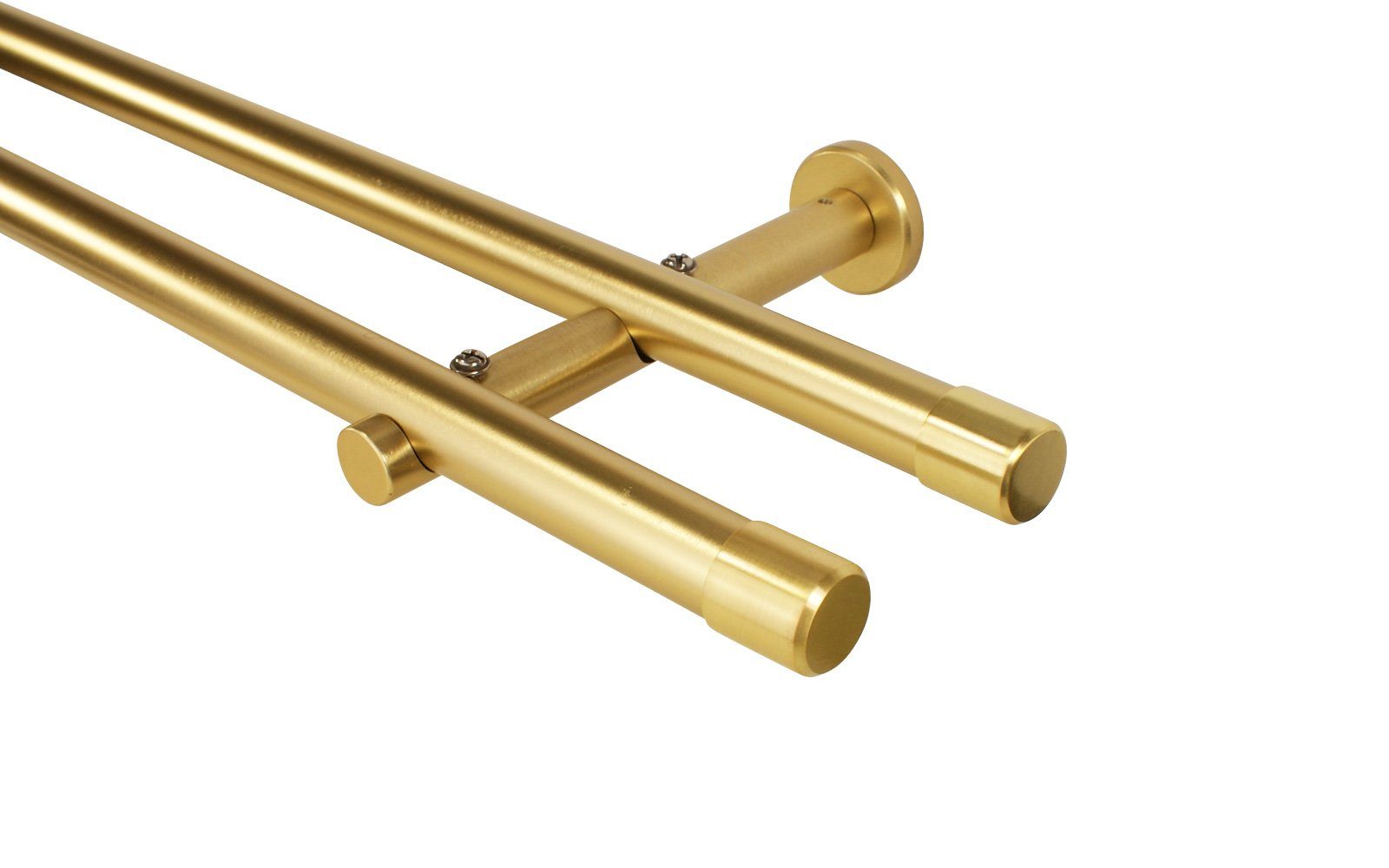 iso-design Gardinenstange 20 mm 2-läufig Messing Matt aus Metall Wandmontag günstig online kaufen