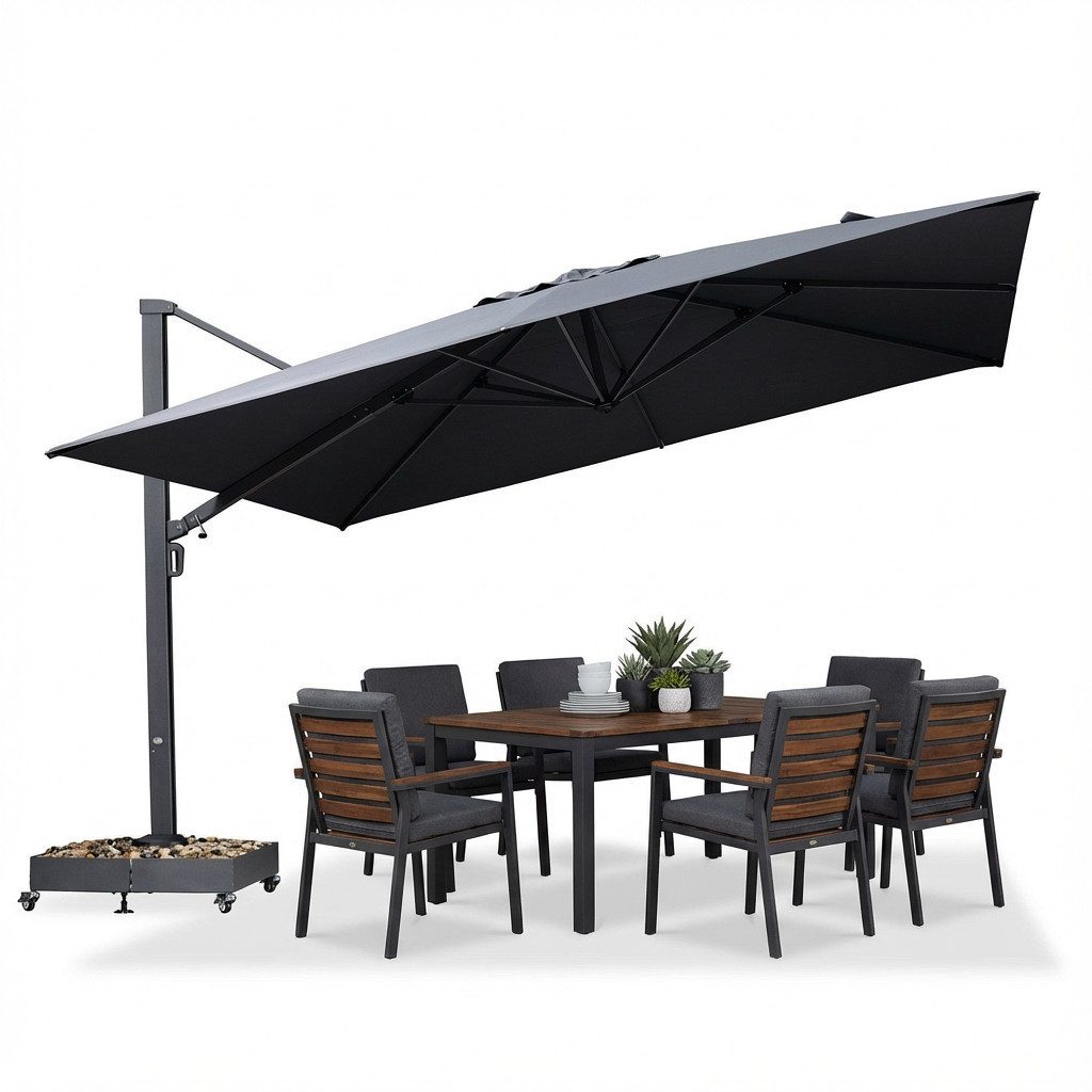 PURPLE LEAF Sonnenschirm Quadratisch Außenbereich Alu Terrassenschirm, großer Ampelschirm, LxB: 300,00x300,00 cm, 360° drehbar, höhenverstellbar, UV-beständig, für Garten, Terrasse, Pool