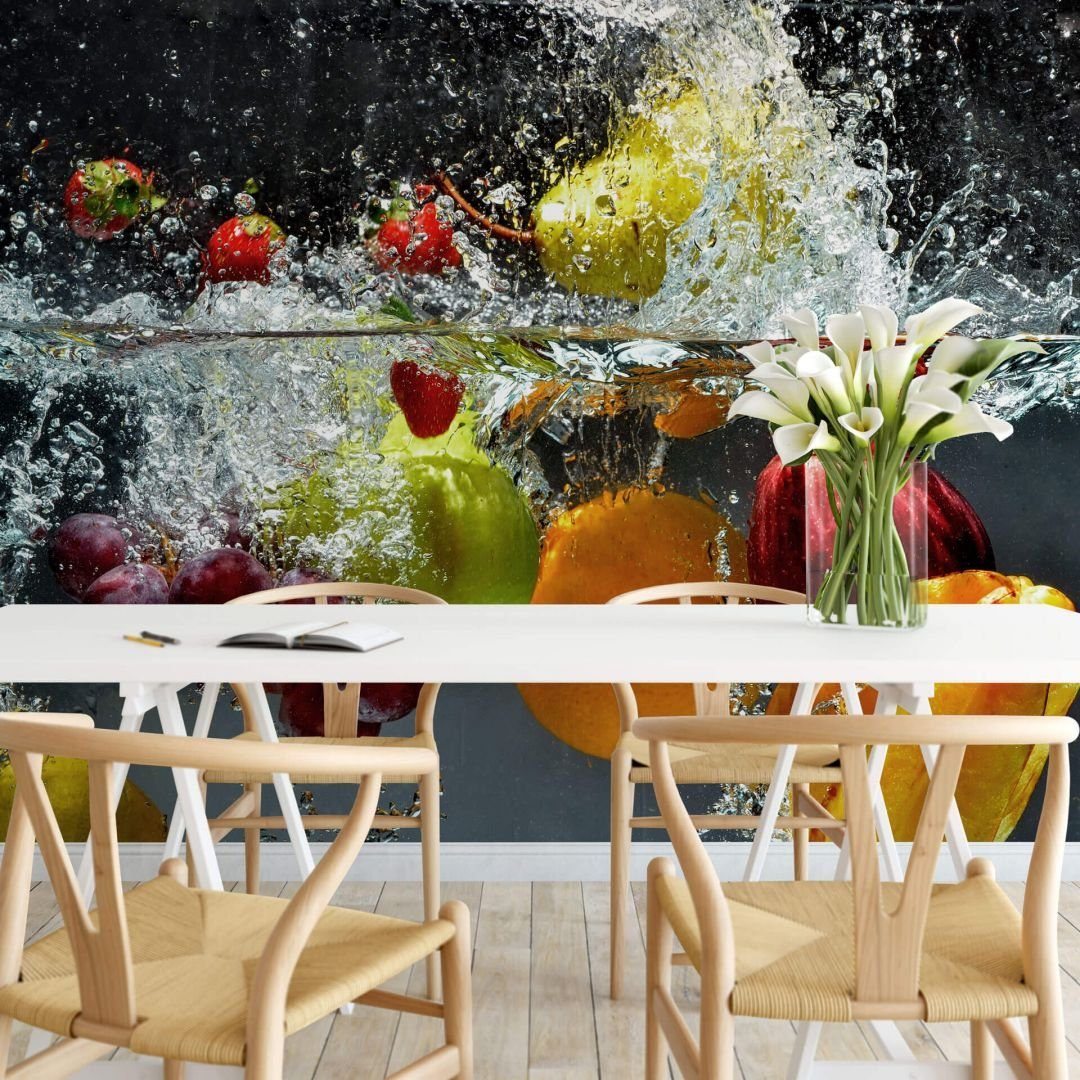 Wandbild Wohnzimmer Große Küche Fototapete Tapete, Genius Früchte Obst Wizard Fototapete Frisches + Papiertapete modern