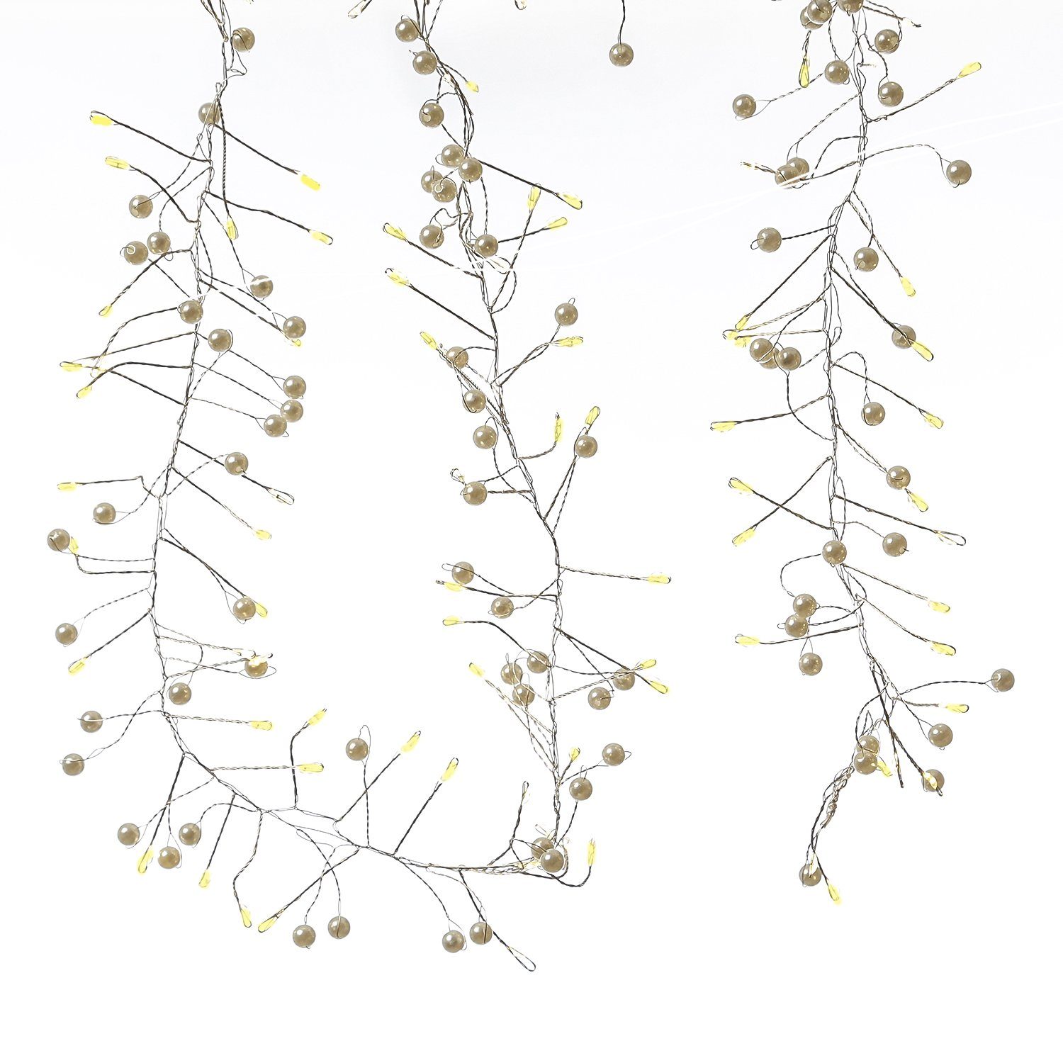 MARELIDA LED-Lichterkette Perlen weiß Cluster Dekolichterkette günstig online kaufen