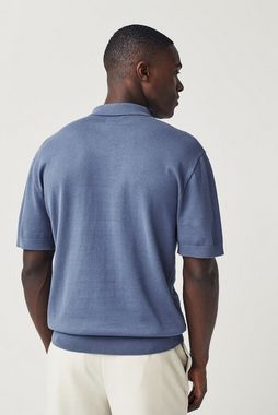Next Poloshirt Pointelle-Polohemd mit Reißverschluss, Relaxed Fit (1-tlg)
