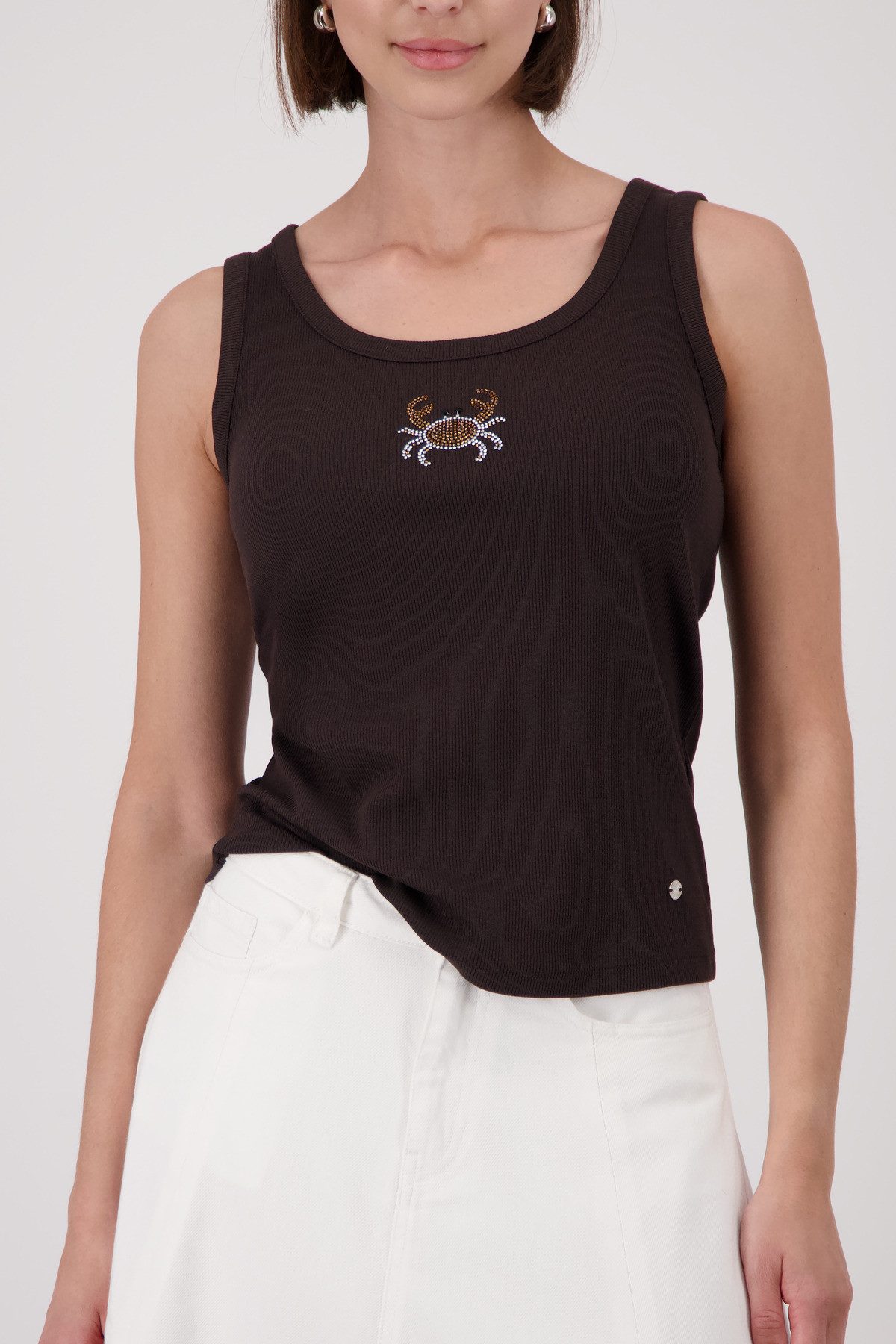 Monari Tanktop mit Glitzersteinchen