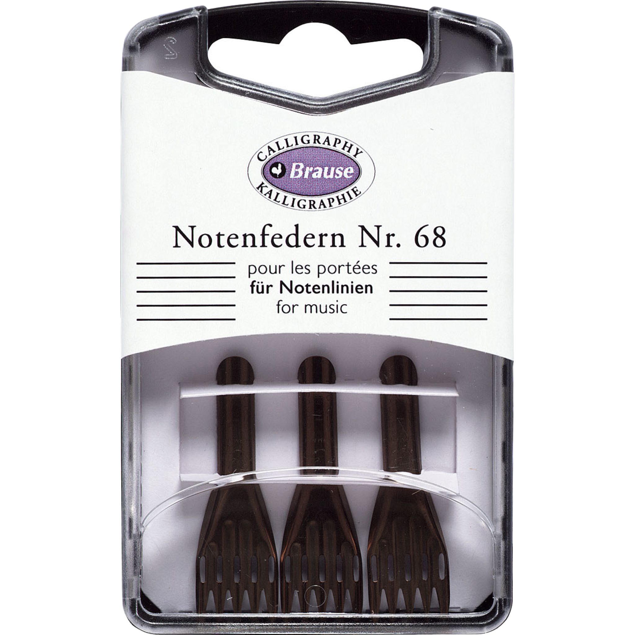 Brause Kalligraphie-Stift 5x Blisterbox mit 3 Notenfedern - 300068B, BRAUSE