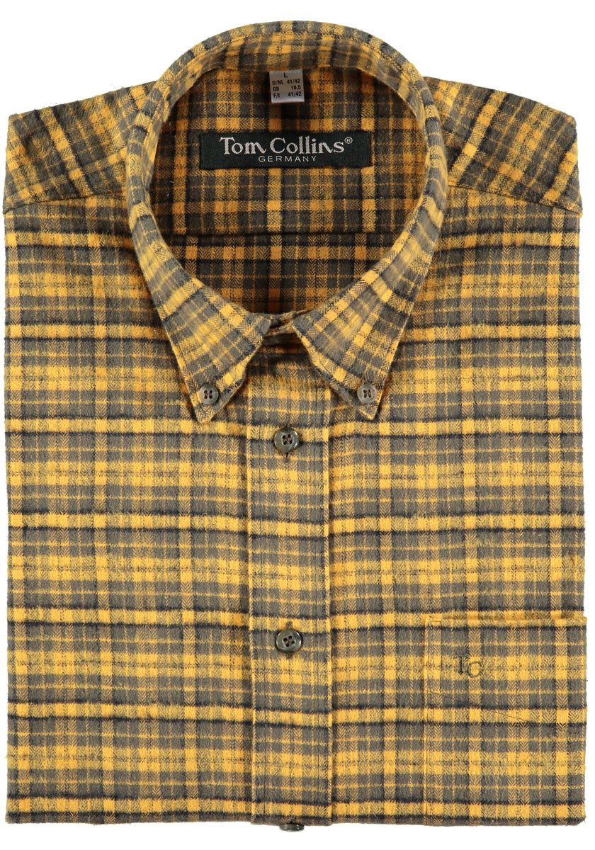 Tom Collins Outdoorhemd Kreldo Herren Langarm Jagdhemd mit TC-Stickerei auf der Brusttasche