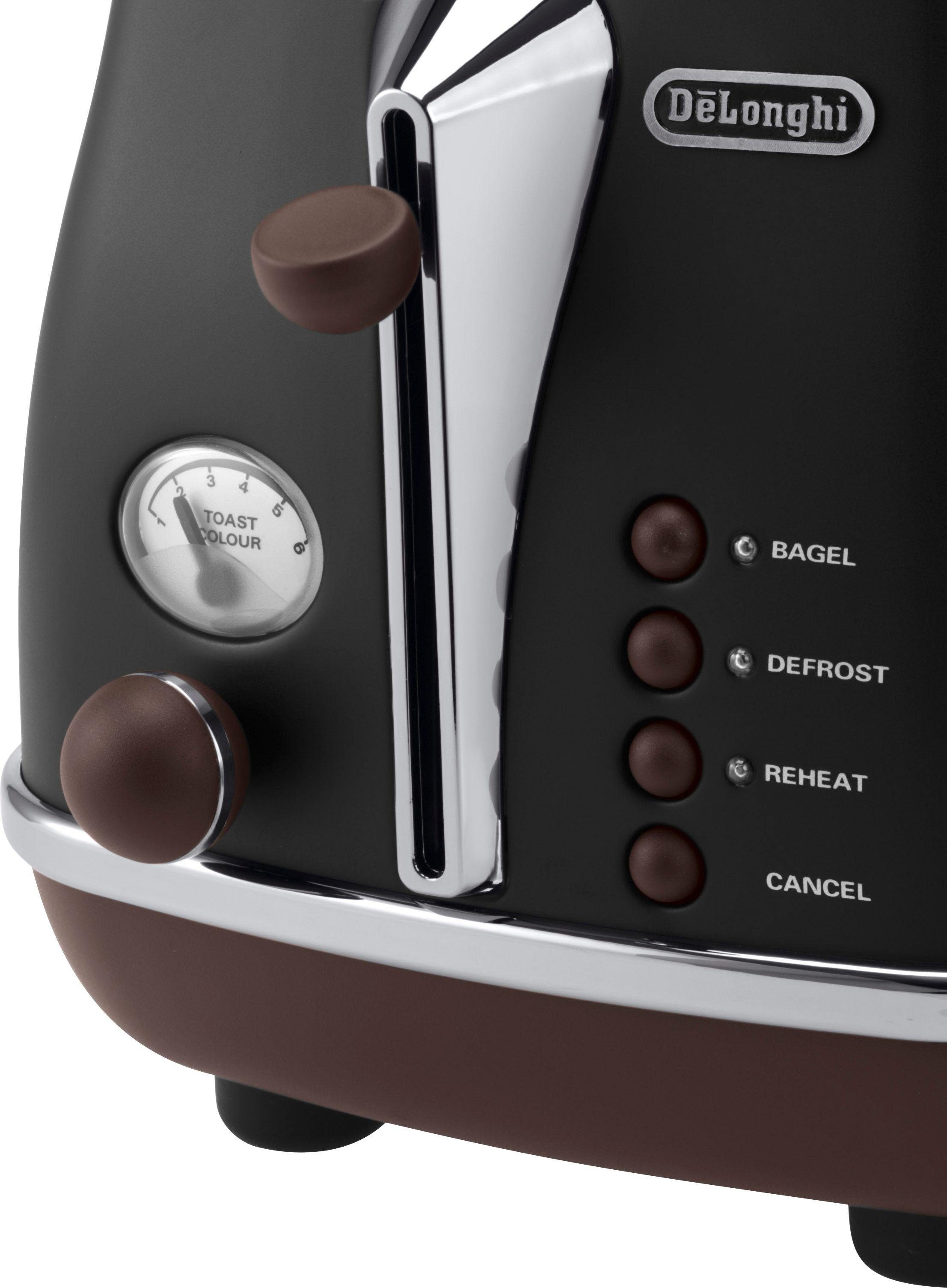 De'Longhi Toaster CTOV 2003.BK, 2 kurze Schlitze, 900 W