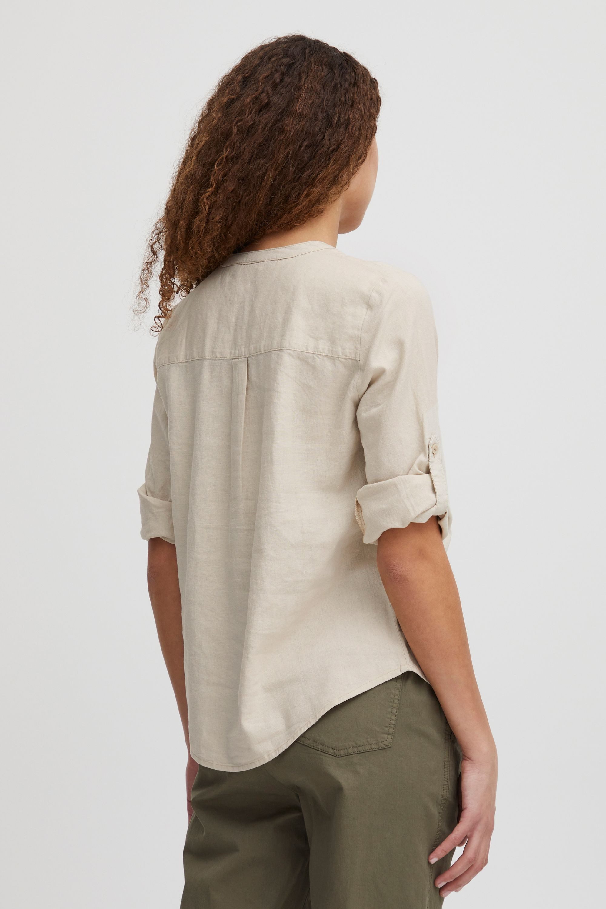 OXMO Langarmbluse OXAnja Sommerliche Tunika aus Leinenmix