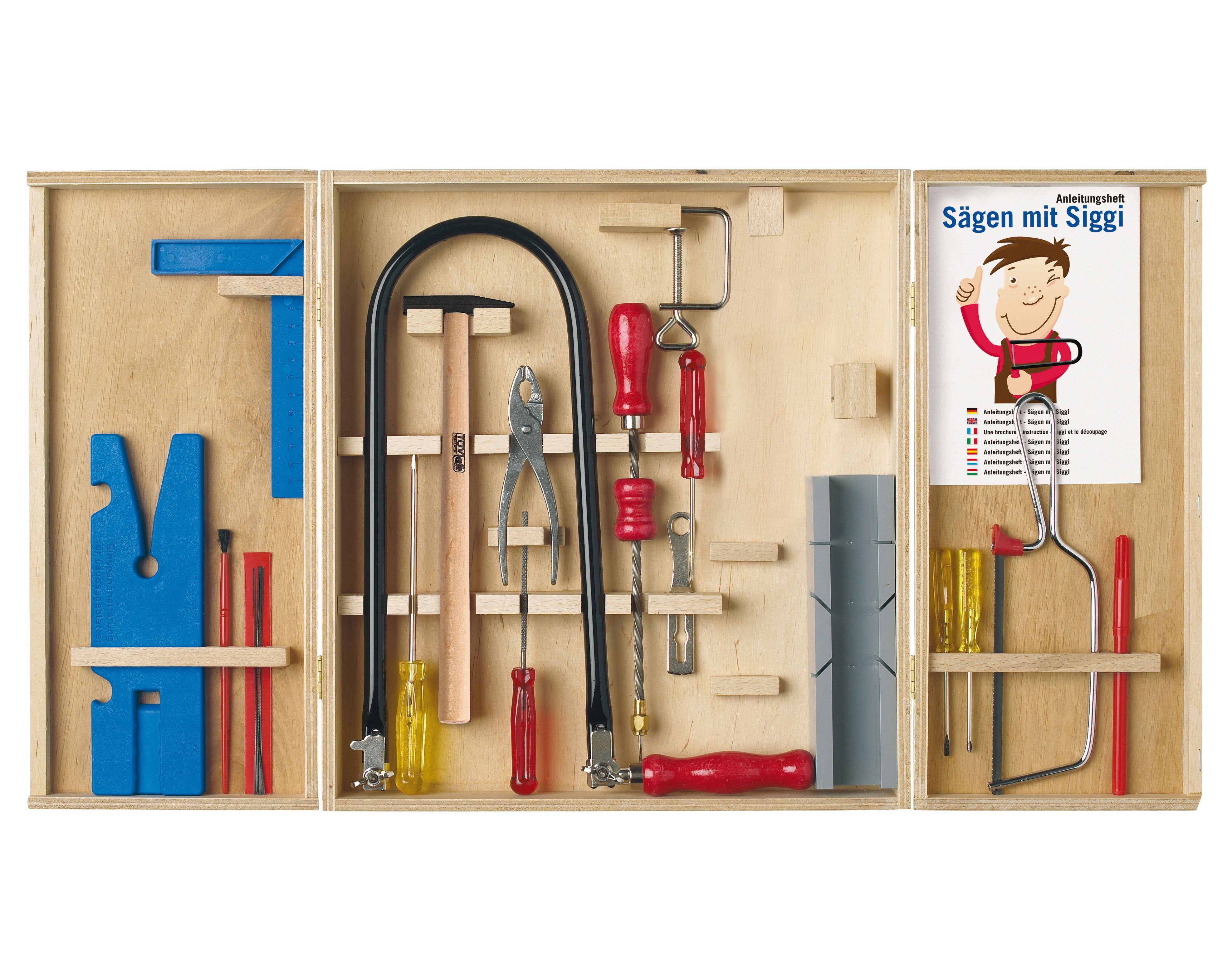 Pebaro Kinder-Werkzeug-Set Laubsäge-Set im Holzschrank "Unser Klassiker", 407