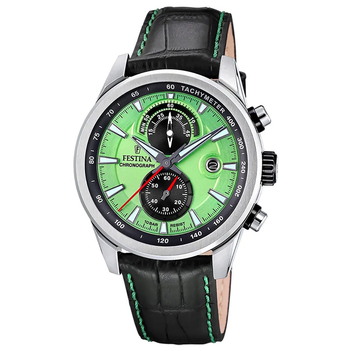 Festina Quarzuhr Schwarz/Hellgrün günstig online kaufen