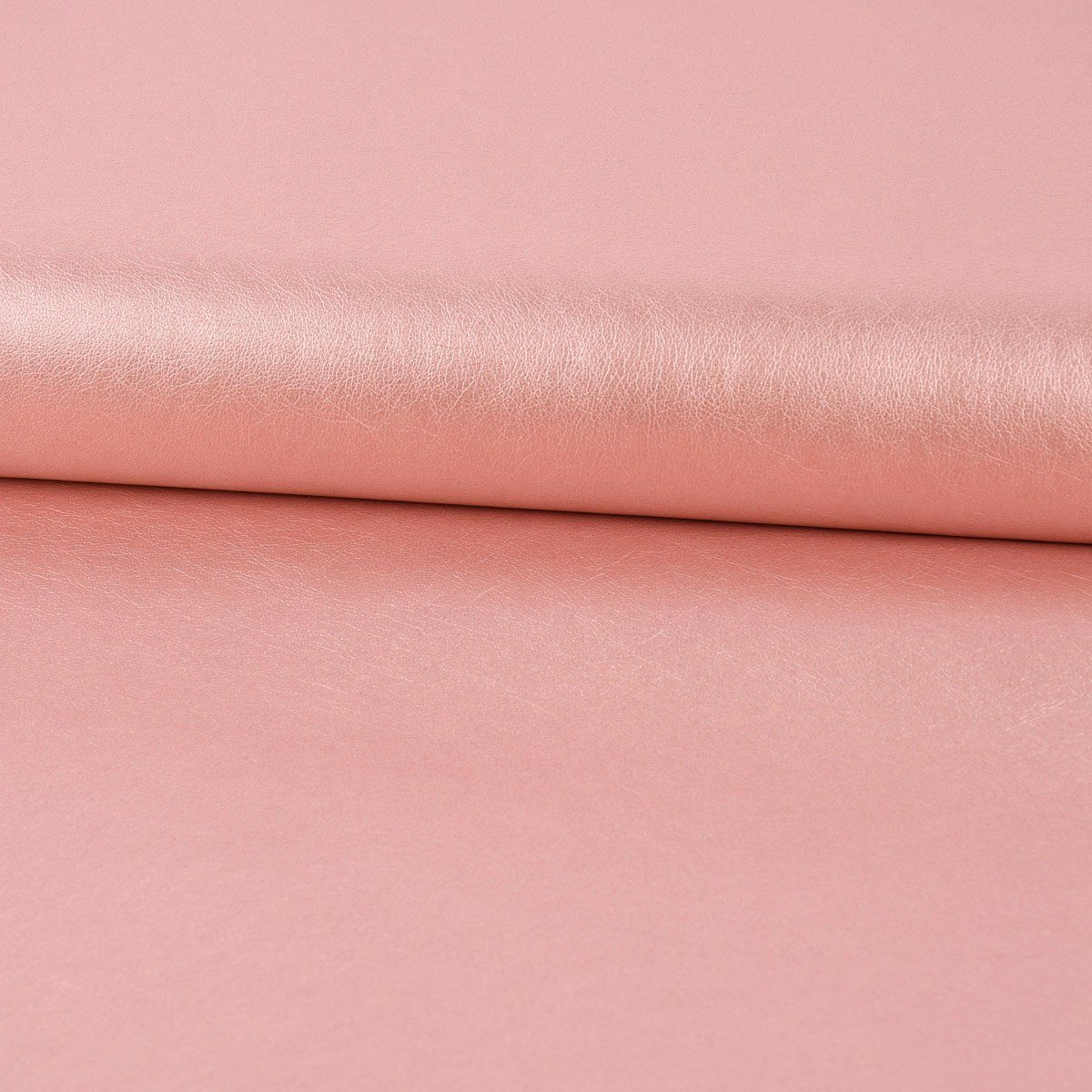 SCHÖNER LEBEN. Stoff Bekleidungsstoff Meterware Kunstleder Lederimitat rosa metallic 140cm, mit Metallic-Effekt