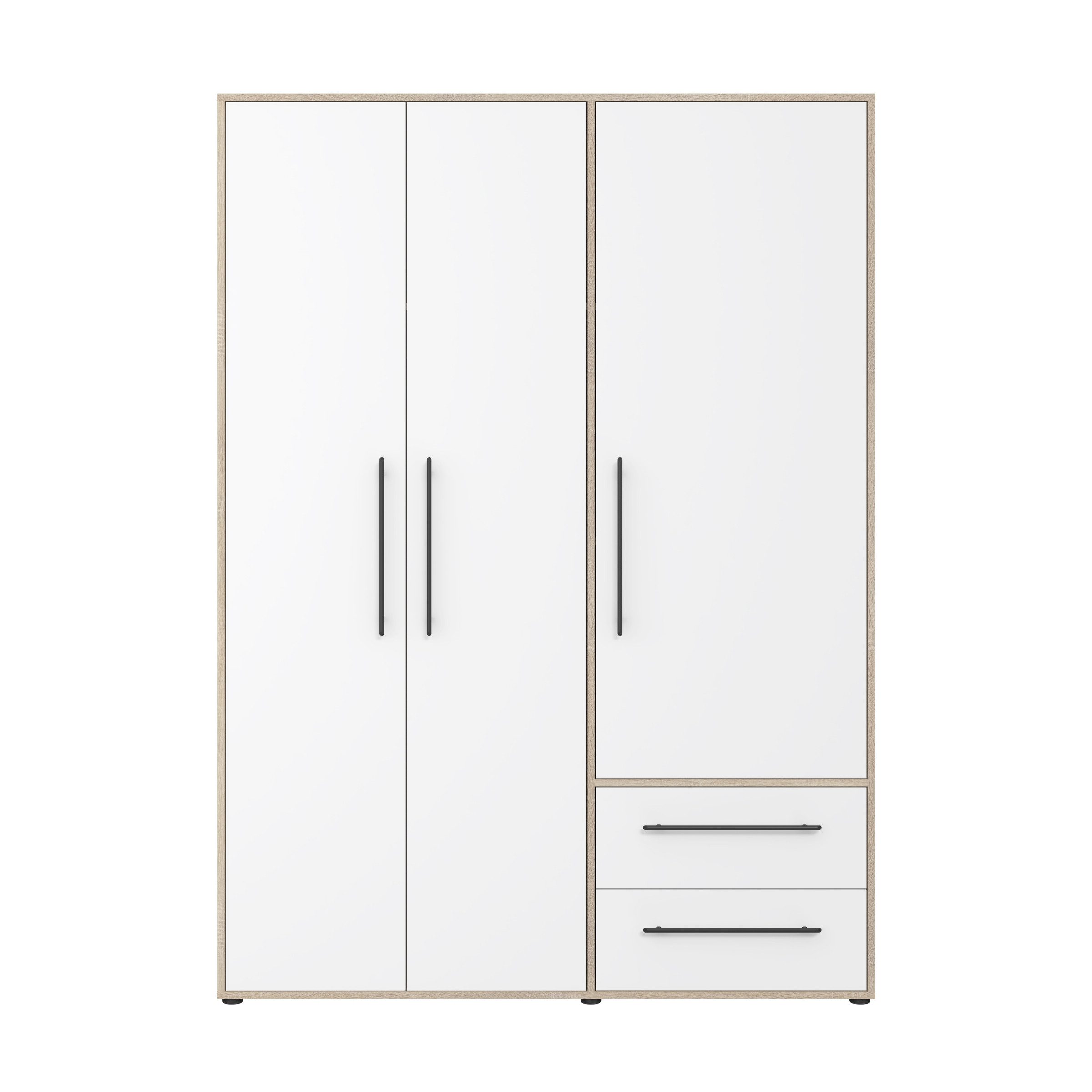 freiraum Drehtürenschrank MOKKARIS in Sonoma Eiche/Weiß - 144,4x200,1x58,8cm (BxHxT)
