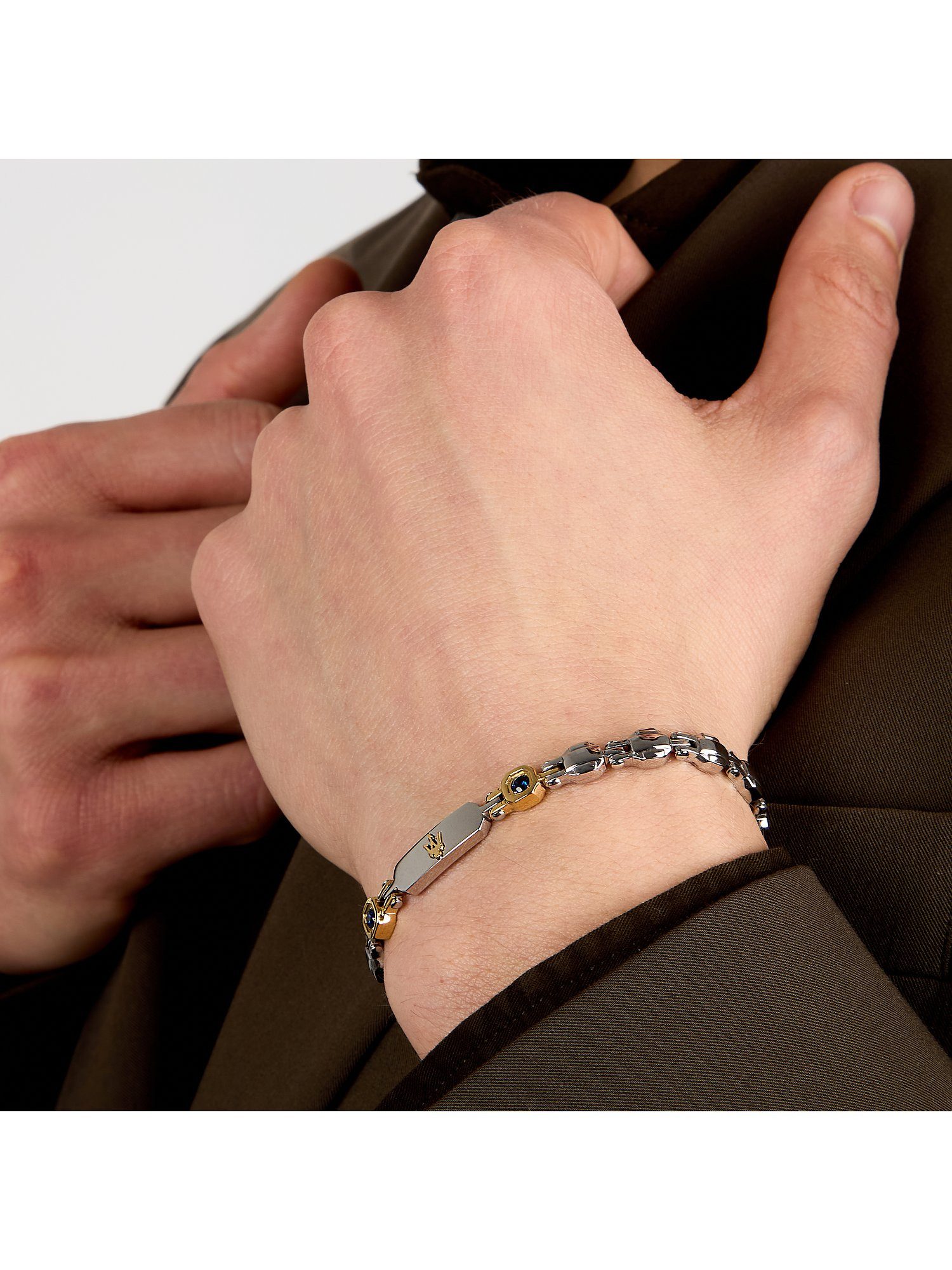 MASERATI Edelstahlarmband Maserati Herren-Armband Edelstahl Saphir
