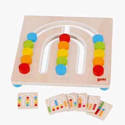 goki Lernspielzeug Farbsortierbrett Regenbogen (packung, 1-St), für Feinmotorik, Farbkenntnisse und logisches Denken