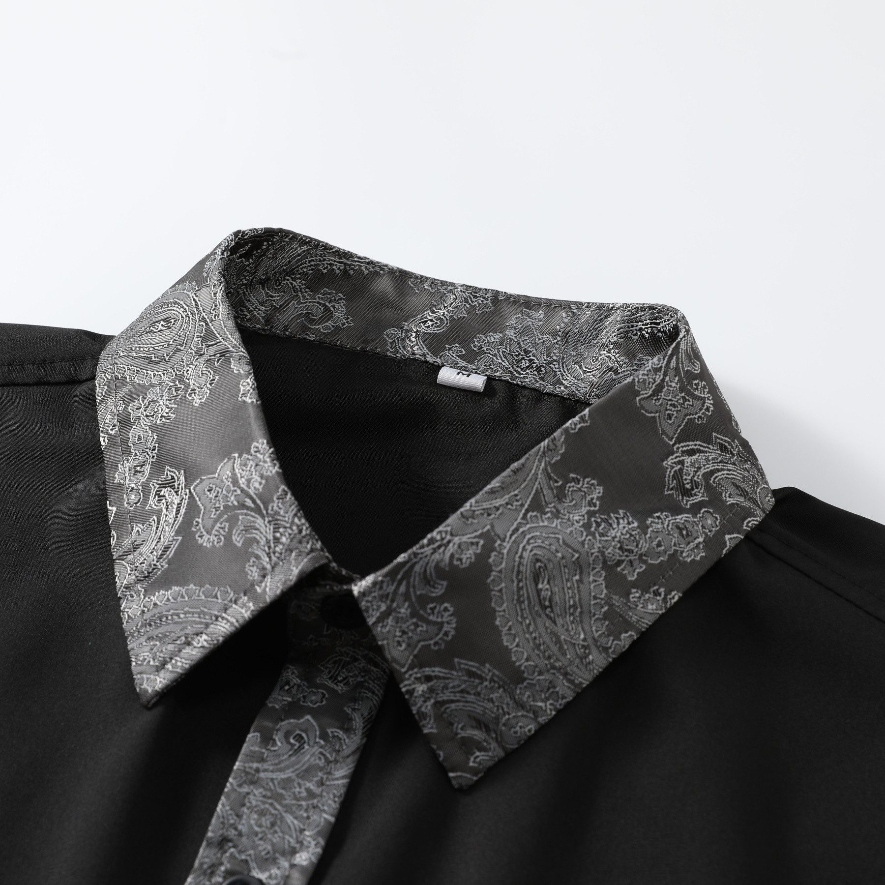 Allthemen Langarmhemd mit Stickmuster Kontrast Langarmhemd Regular Fit