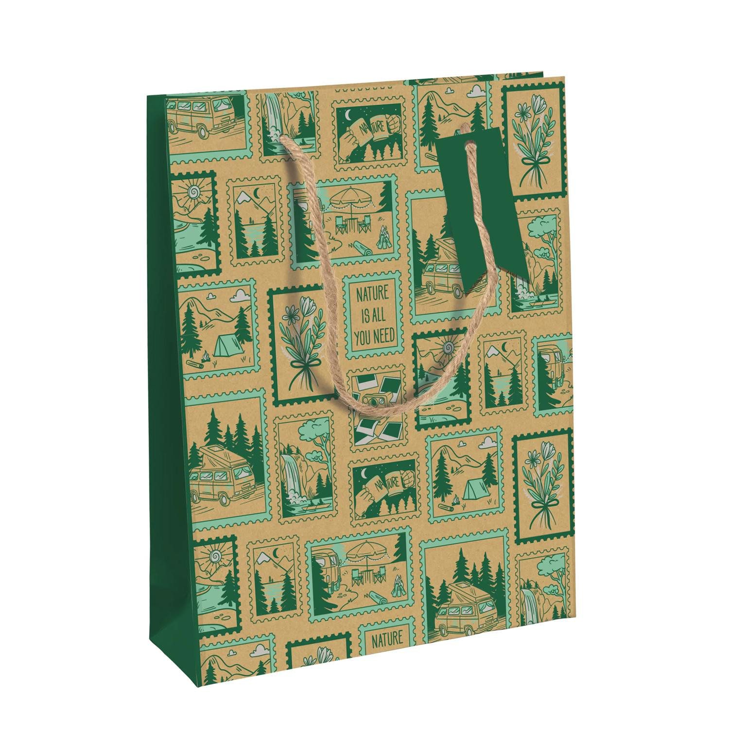 CLAIREFONTAINE Geschenkpapier 6x Explore Kraft Tasche 26,5x14x 33 223930-2C, Tasche