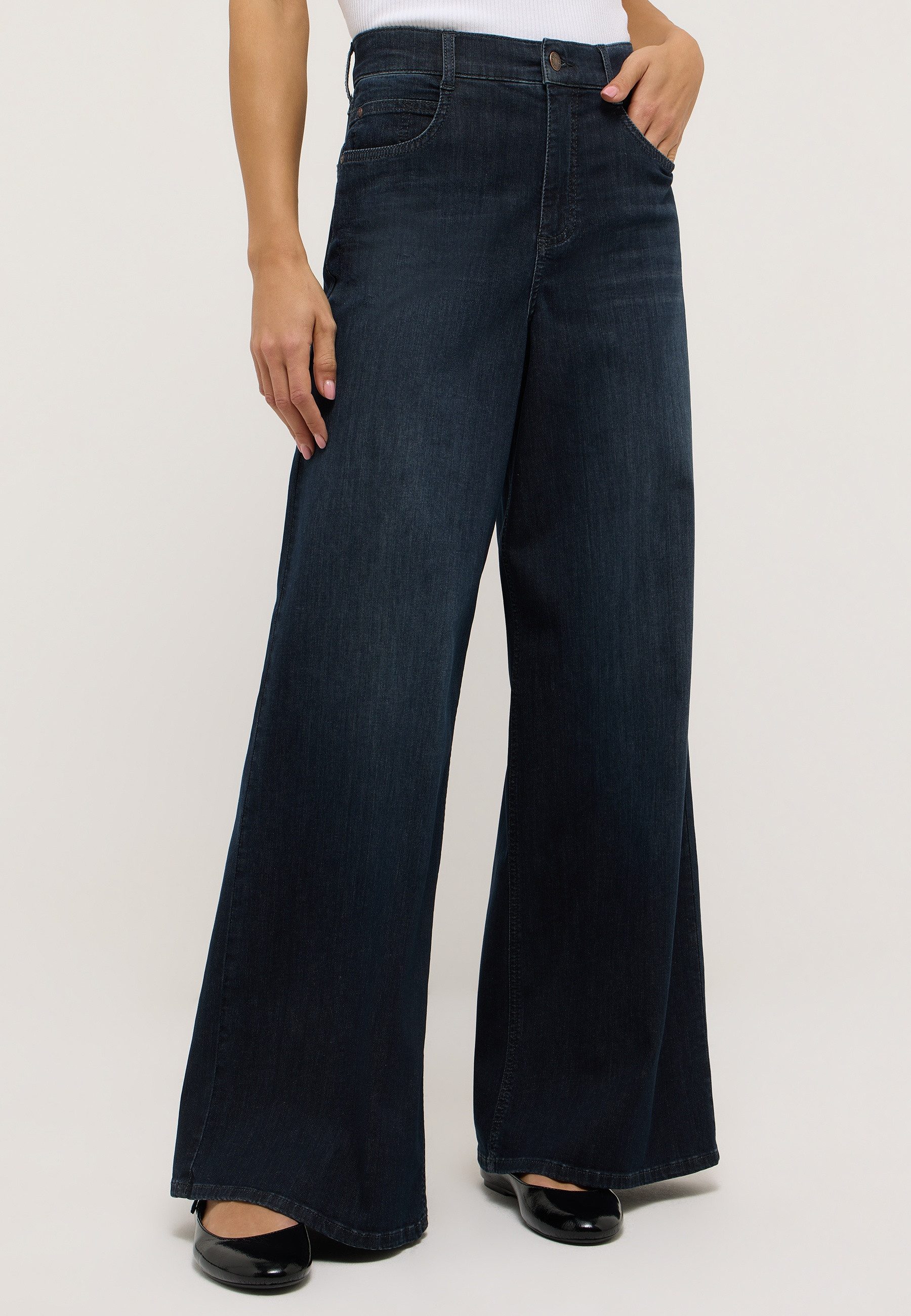 ANGELS 5-Pocket-Jeans LIVA mit weitem Bein