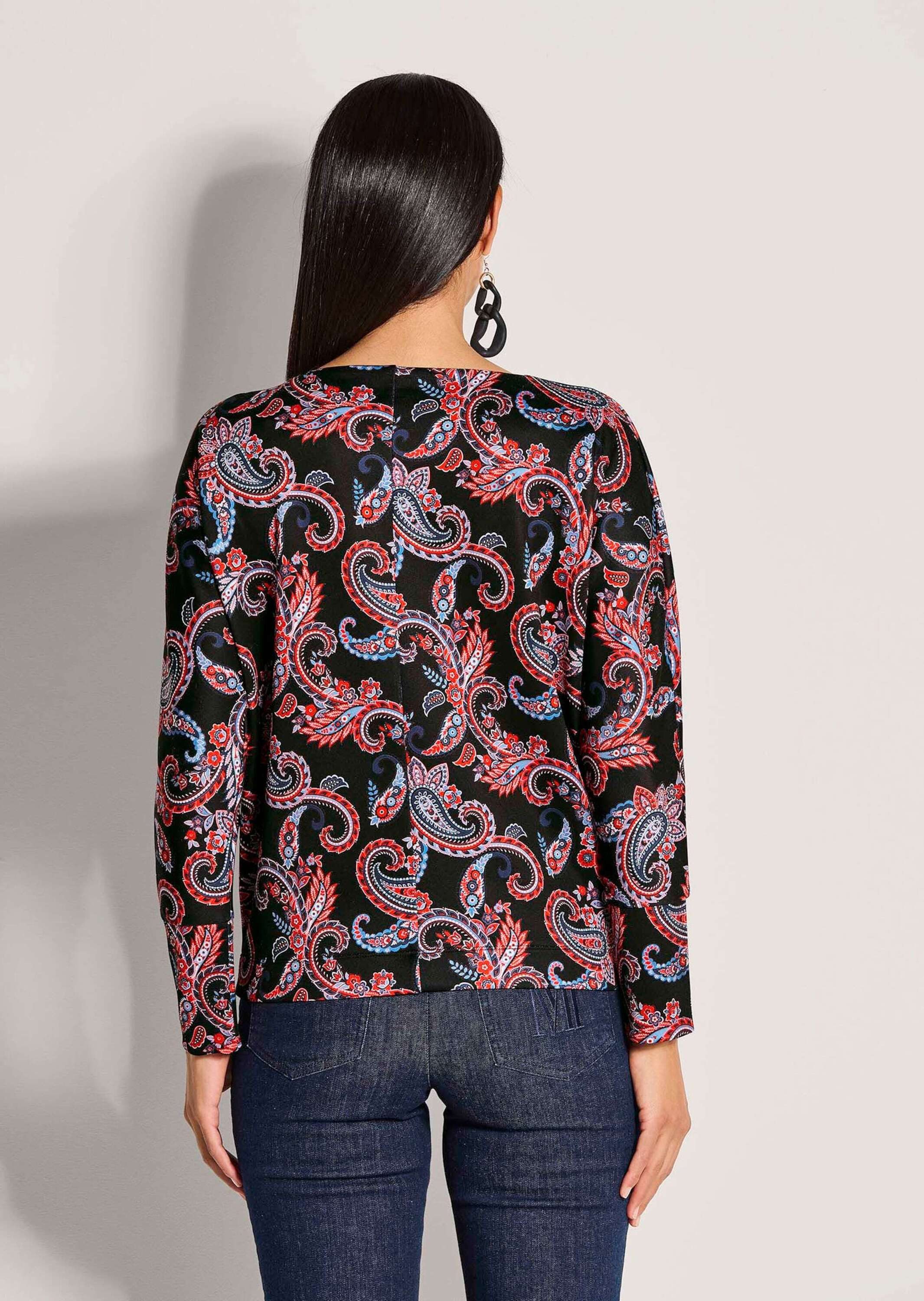 MADELEINE Langarmshirt Ethno-Sweatshirt mit Kimono-Ärmeln U-Boot-Ausschnitt, ethno Print, moderner Schnitt – Bild 2 von 5
