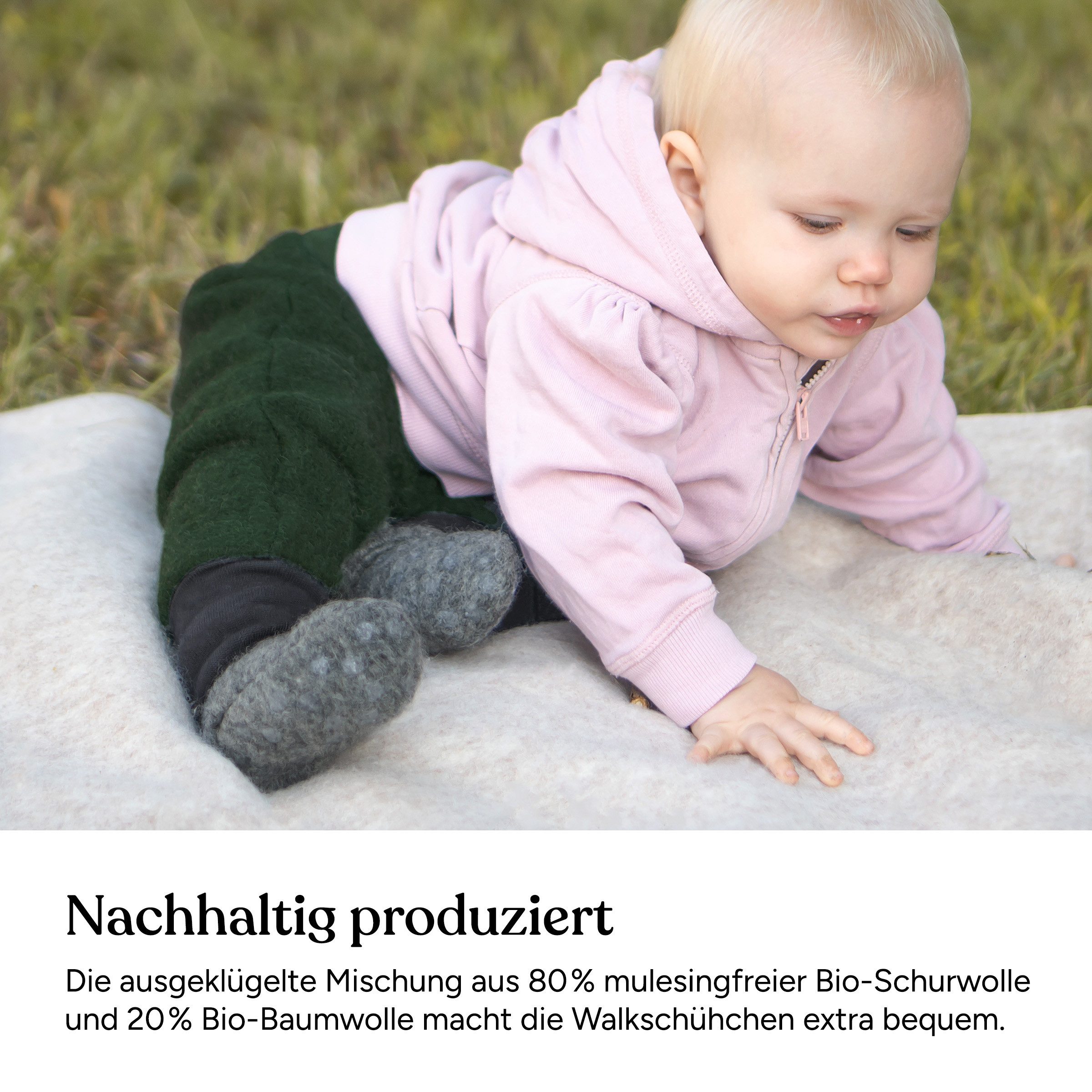 Ehrenkind Walkschuhe, Bio-Wolle & Bio-Baumwolle Krabbelschuh