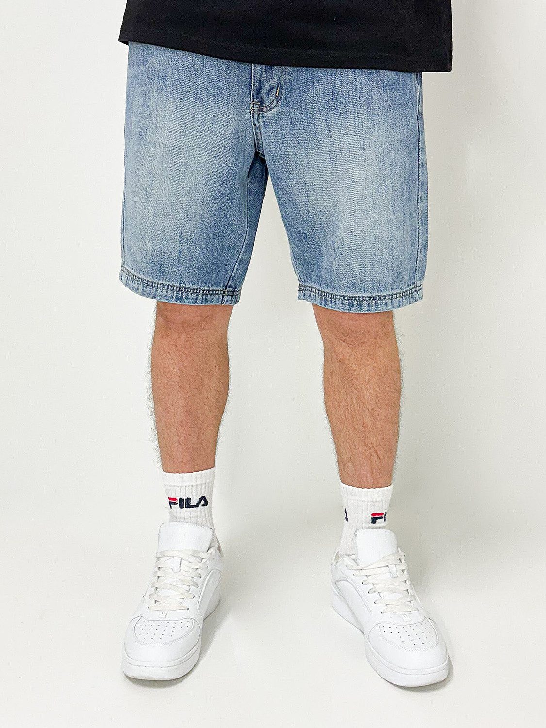 DADA Supreme Jeansshorts Loose Fit Denim Bermuda mit Logo-Print Coin Crown