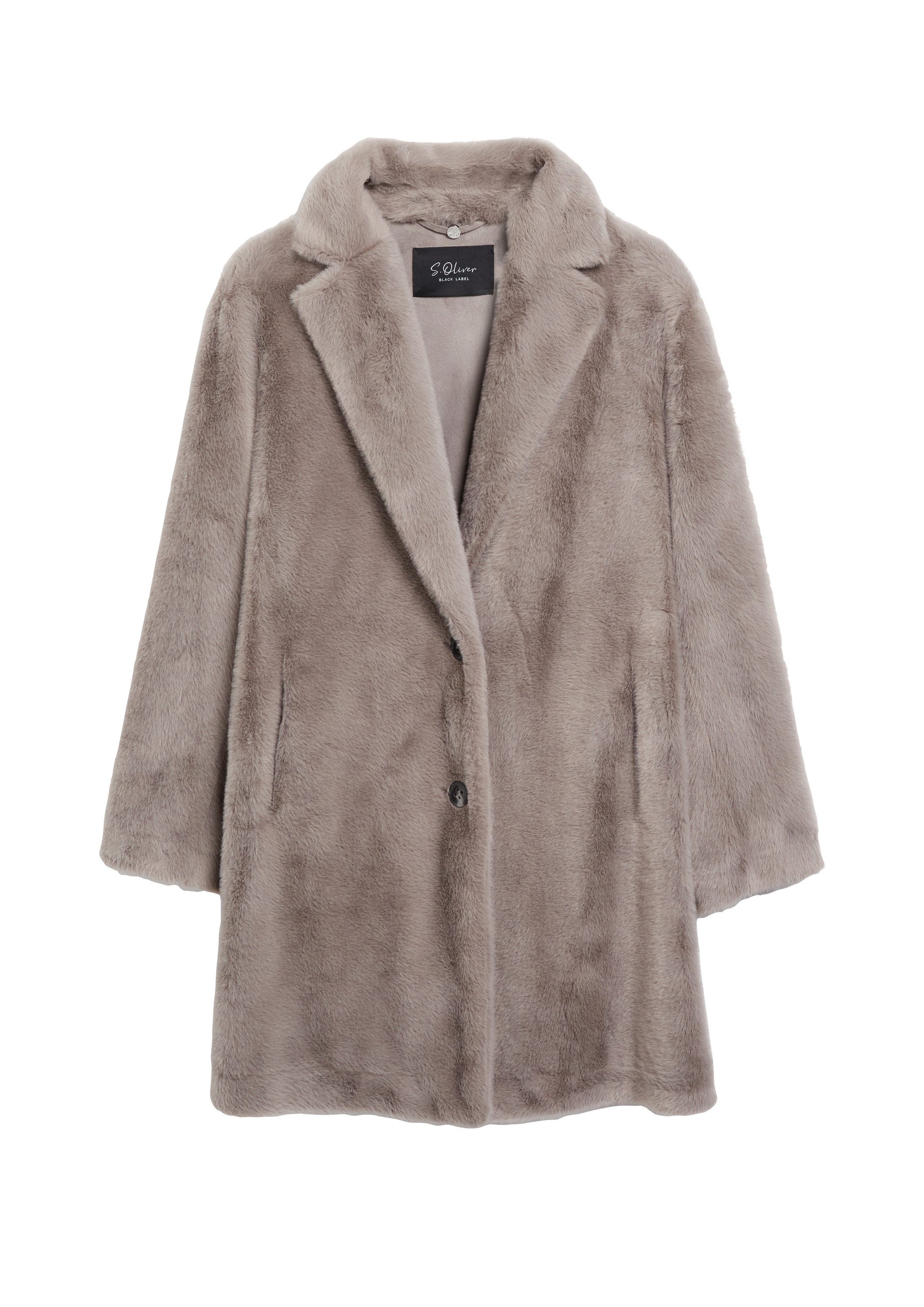s.Oliver Funktionsmantel Outdoor-Mantel Fake-Fur-Mantel im Relaxed Fit