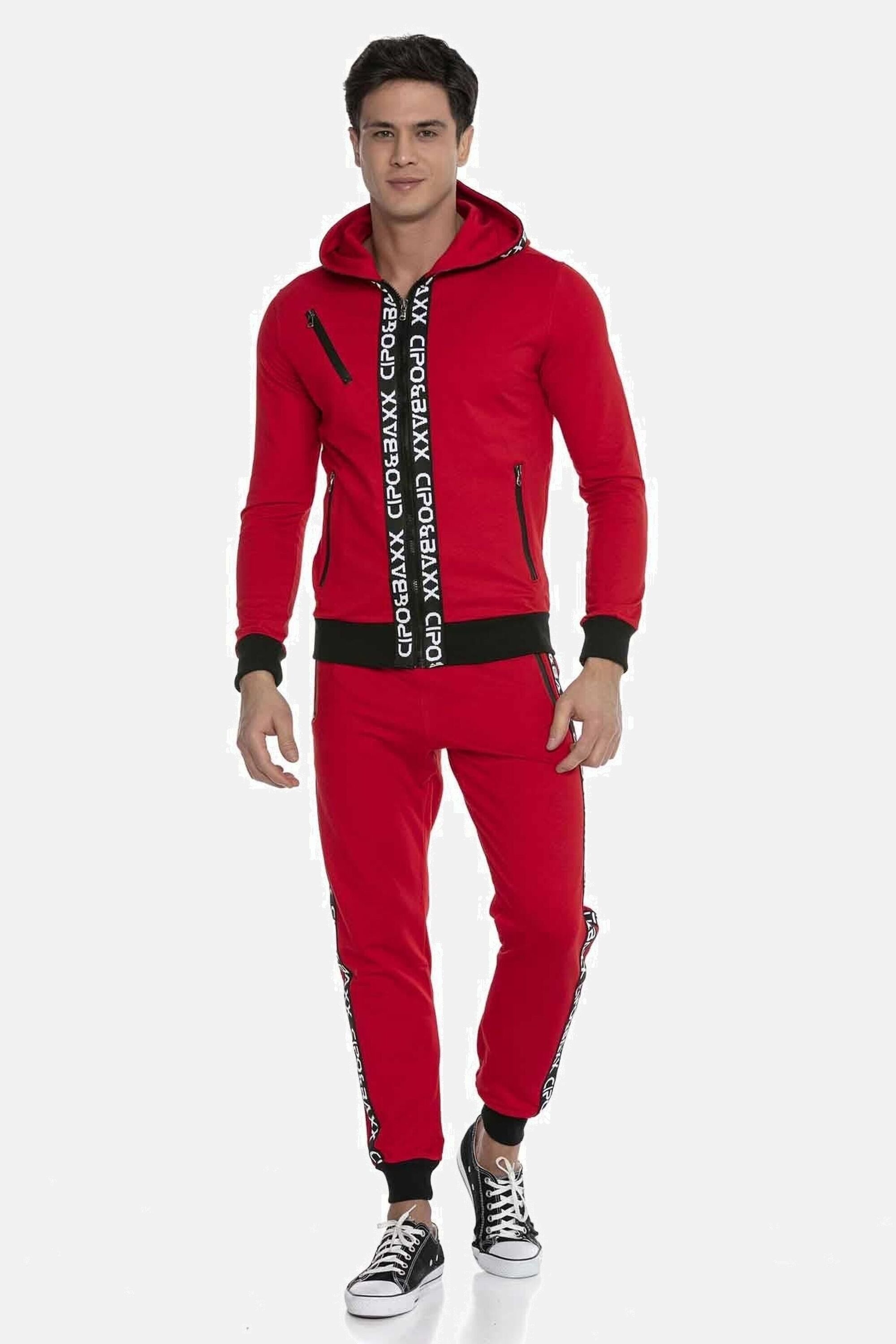 Cipo & Baxx Trainingsanzug Trainingsanzug (1-tlg), mit kontrastierenden Bün günstig online kaufen