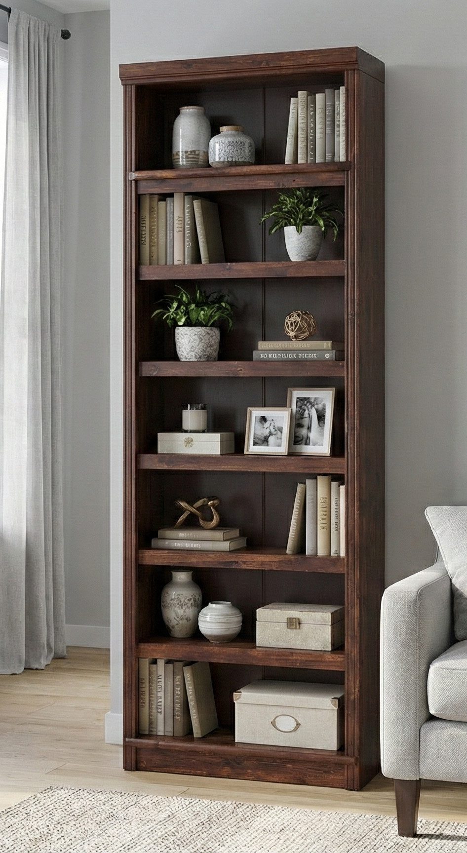 OTTO home Bücherregal Soeren Regal B/T/H: 80/29/220 cm, 7 offene Fächer, massive Kiefer, FSC®-zertifiziert