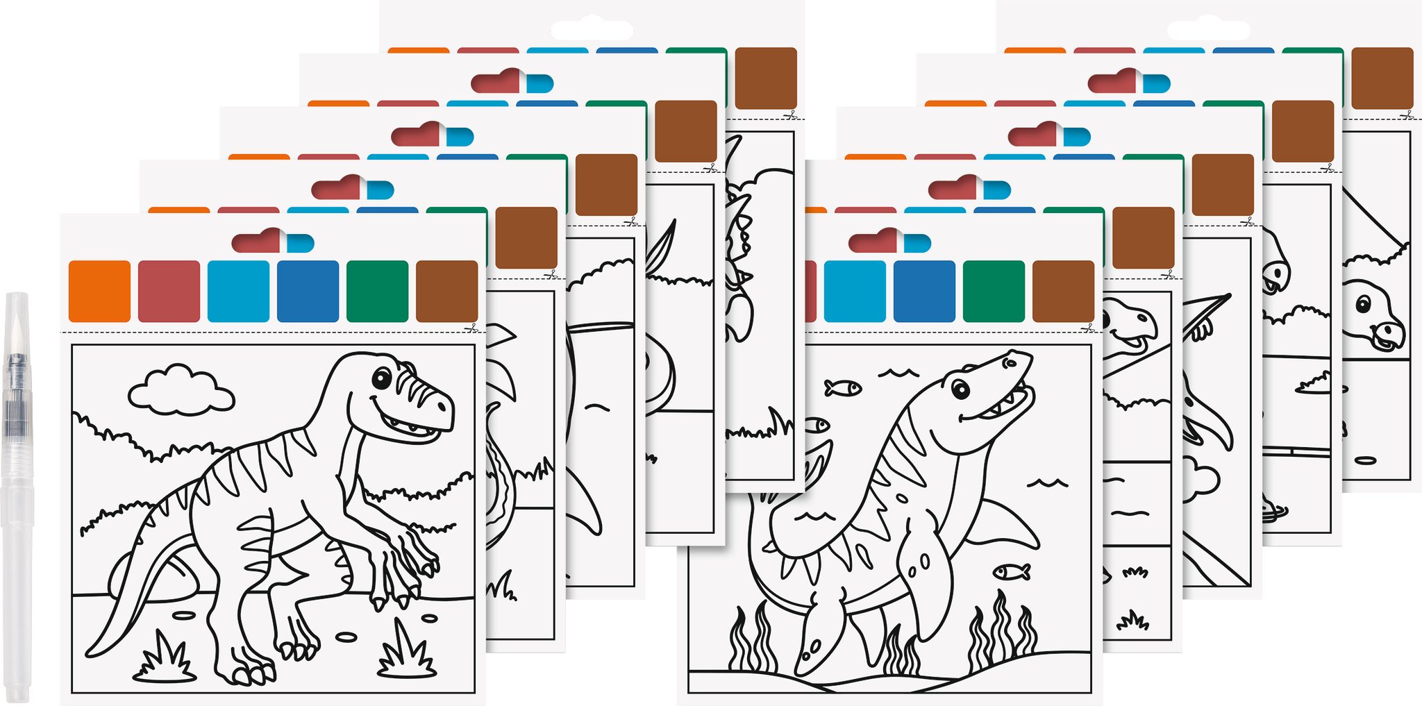 Heyda Bastelnaturmaterial Mal-Set „Dinosaurier“, 150×180 mm