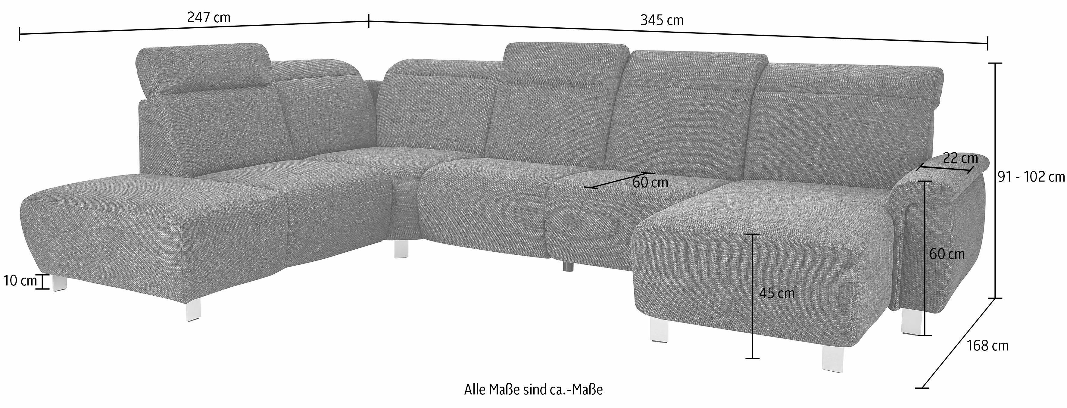 sit&more Wohnlandschaft Township U-Form, wahlweise mit elektrischer Wallfree-Funktion