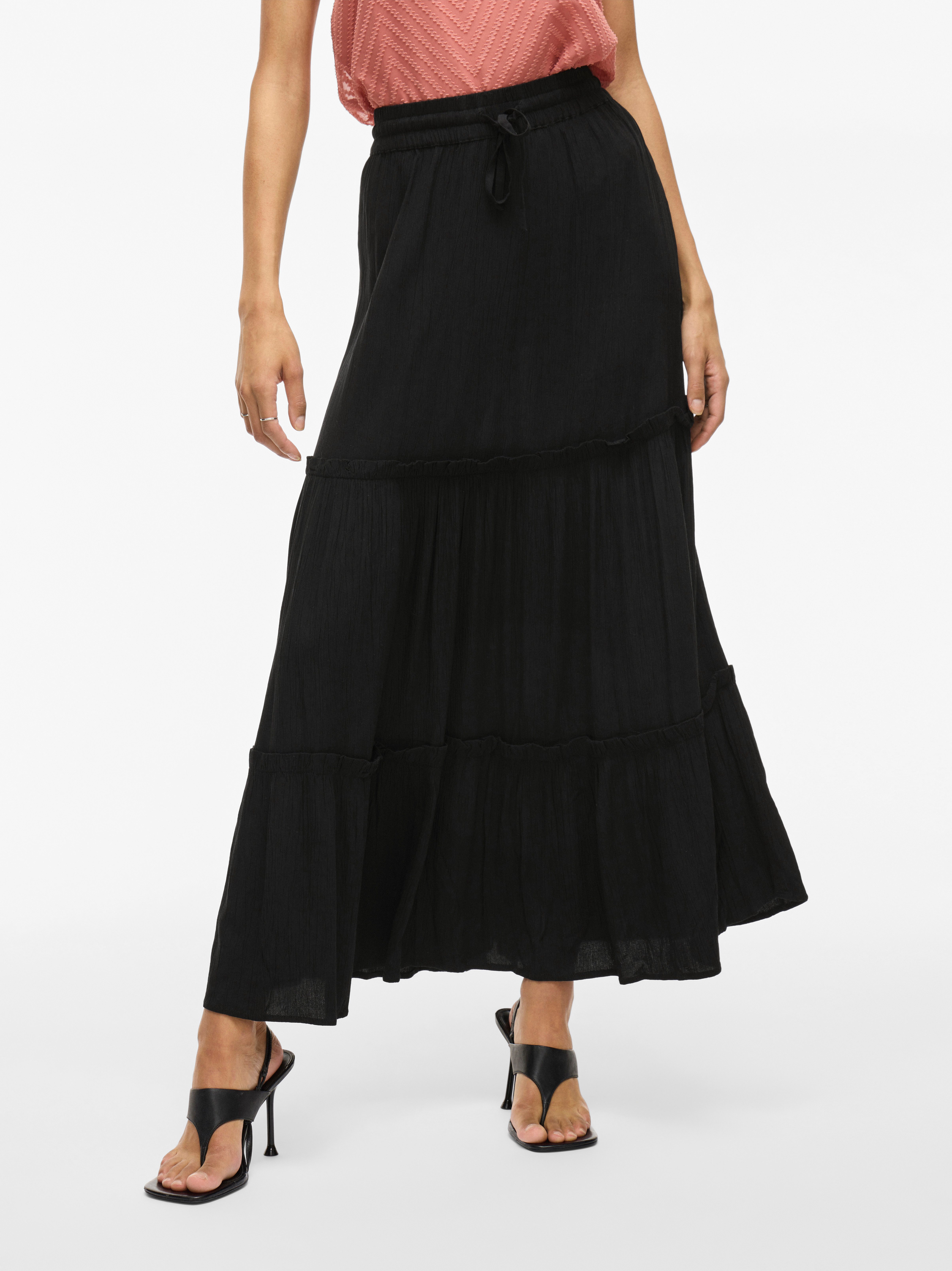 Vila Maxirock VIMESA HW MAXI SKIRT - NOOS mit Rüschen