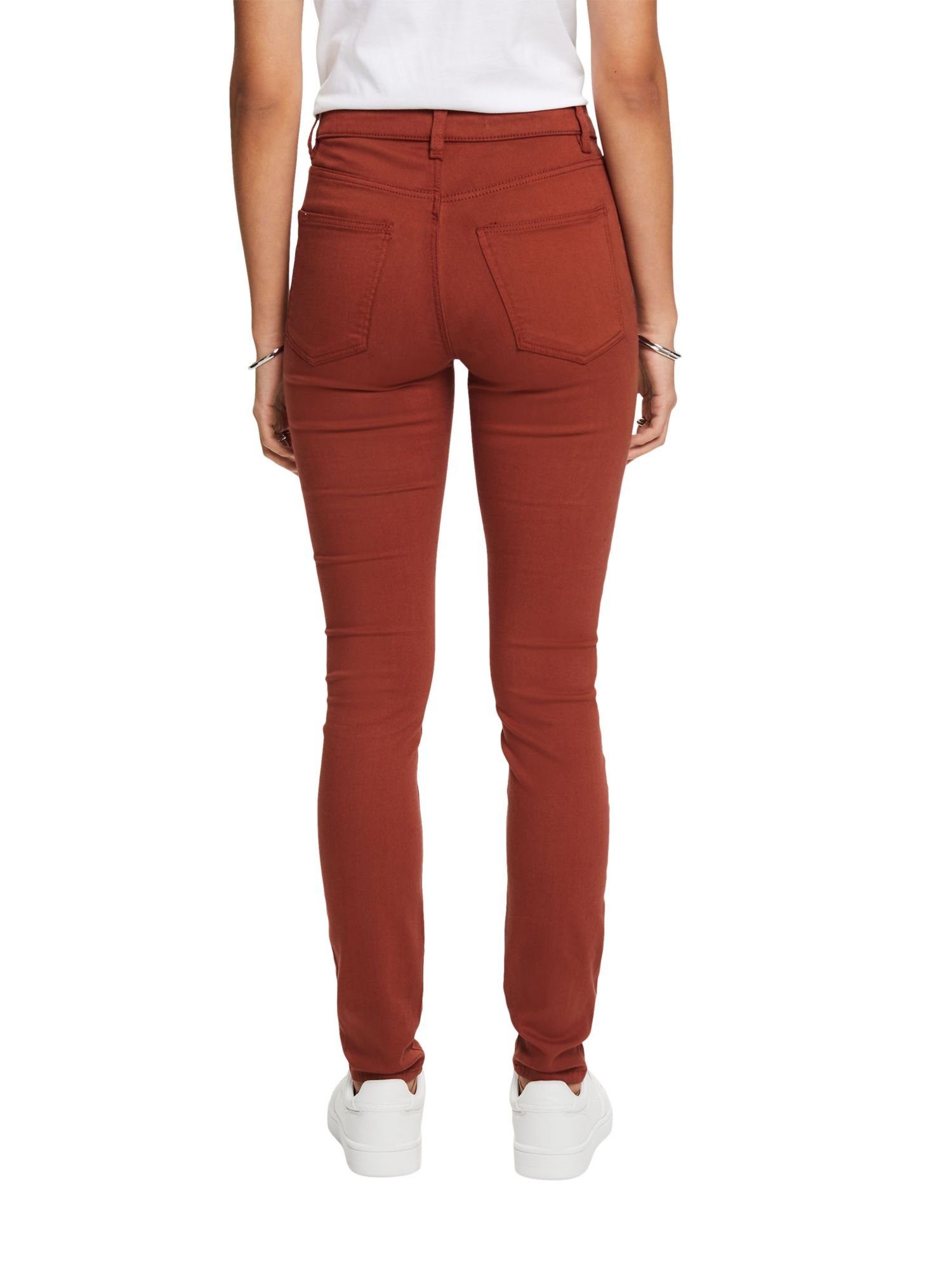 edc BROWN RUST mit by Jeans Bundhöhe mittlerer Skinny Esprit Stretch-Hose