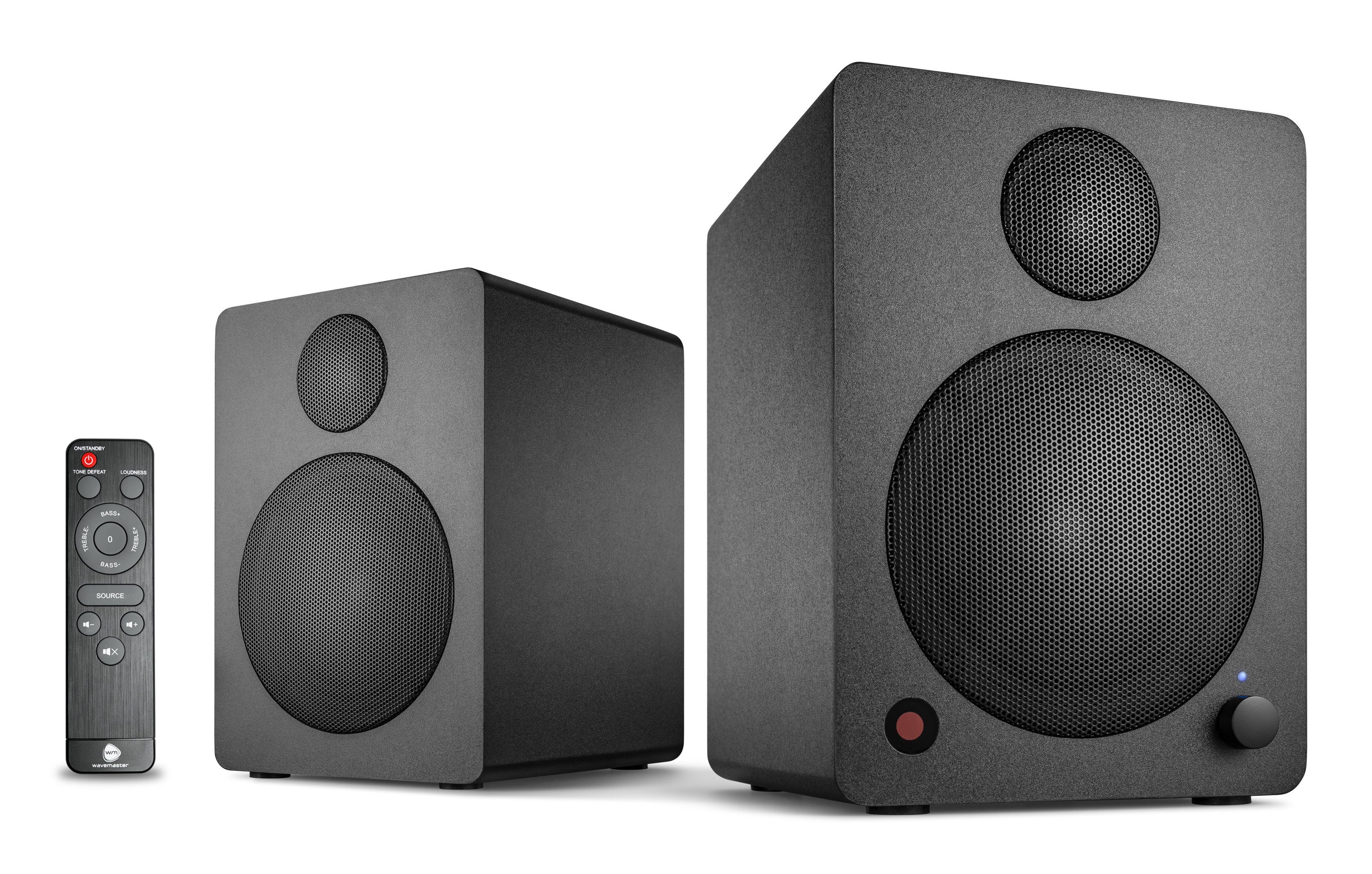 Regal-Lautsprecher Wavemaster Switch, MINI 2.0 W, Auto Subwoofer-Ausgang) Black CUBE 36 (Bluetooth, IR-Fernbedienung,