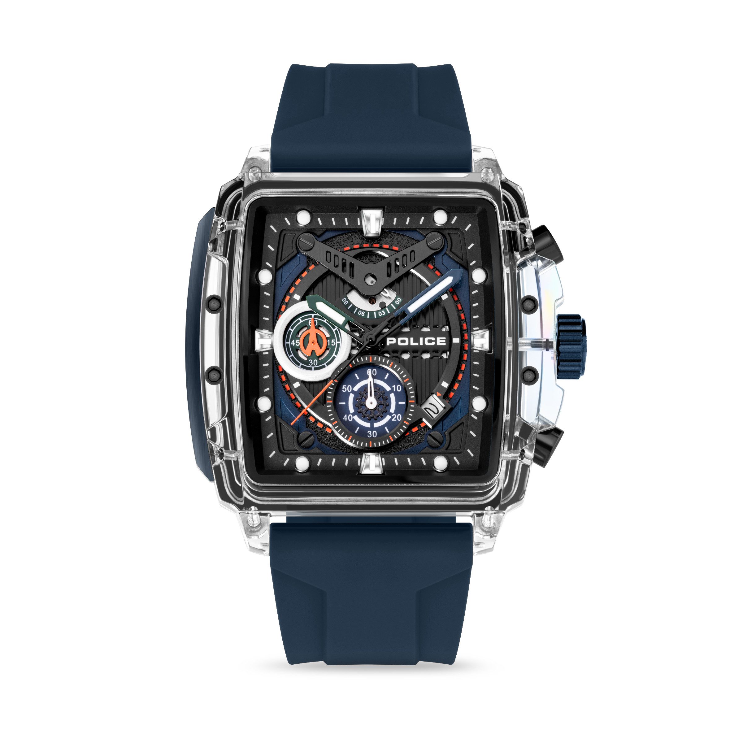 Police Chronograph Clout PEWGO0052401, Quarzuhr, Armbanduhr, Herrenuhr, Silikonarmband, analog, Tag