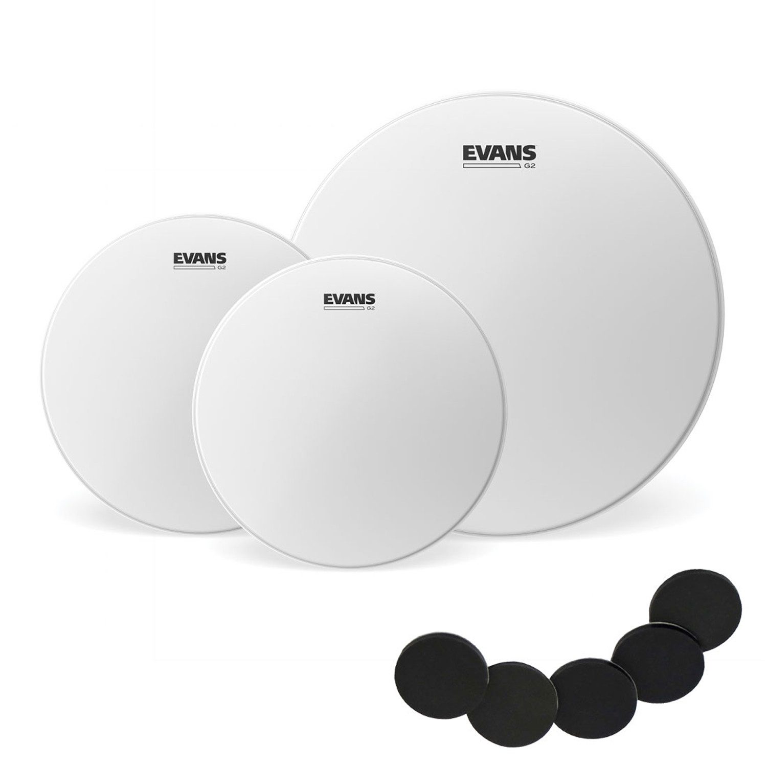 Schlagzeug Evans ETP-G2CTD-S Tompack Coated Standard 12-13-16 mit Damper Pads