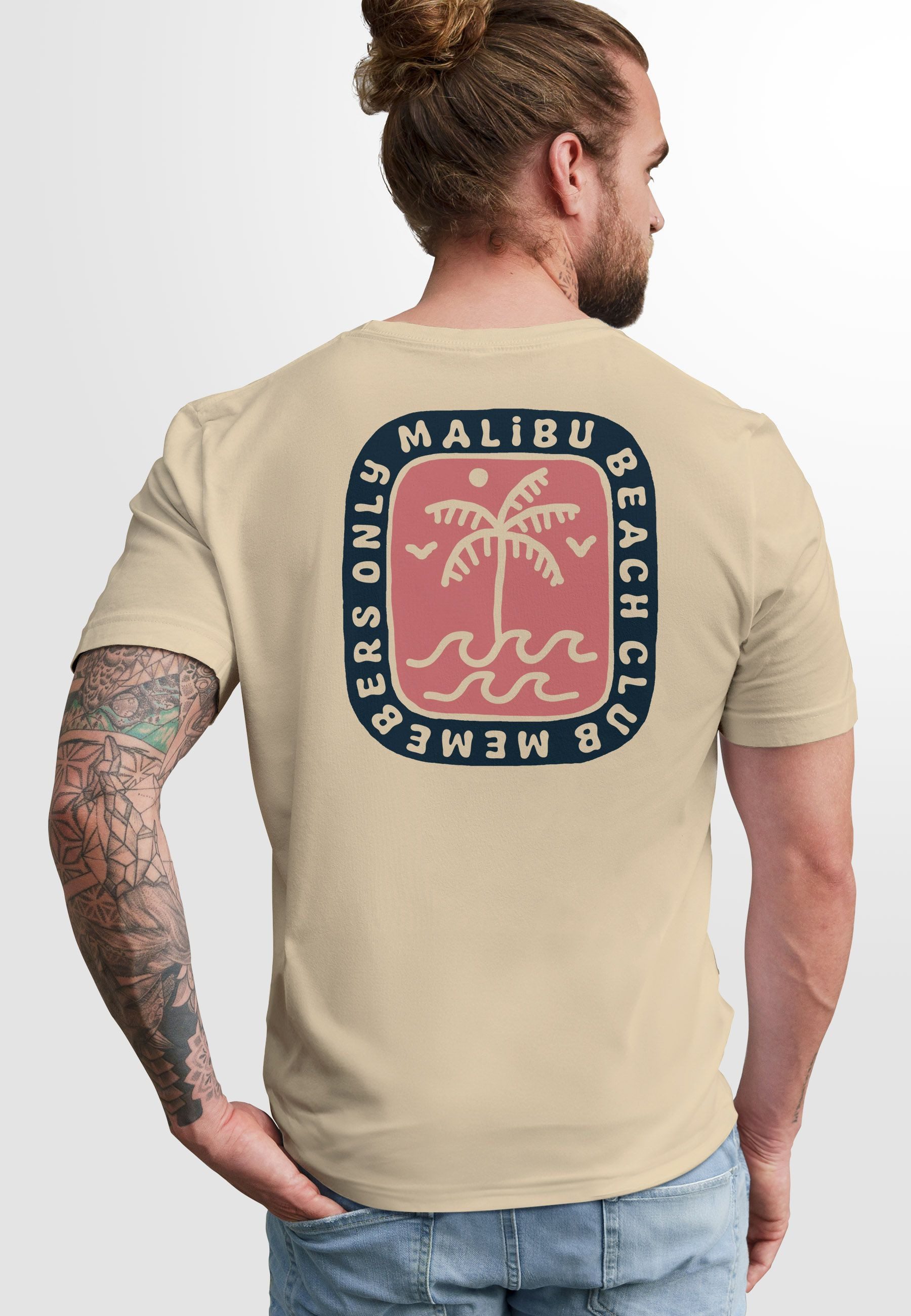 Neverless Print-Shirt Herren T-Shirt Backprint Surfer Style mit Grafik Aufd günstig online kaufen