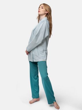 greenjama Pyjamaoberteil aus weichem Flanell, Bio Baumwolle, GOTS-zertifiziert