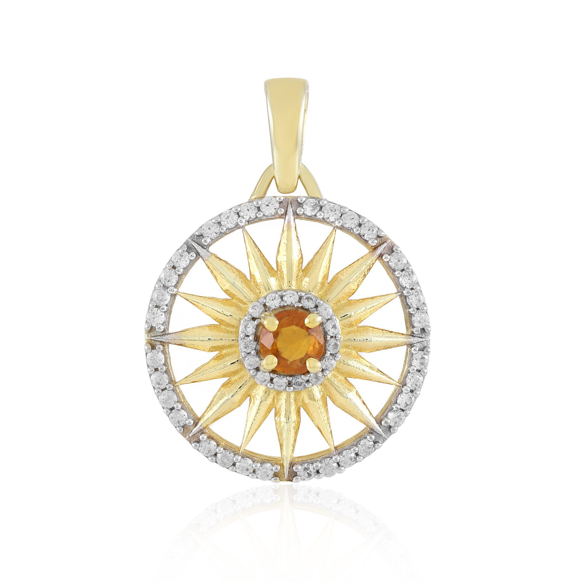 Cavill Kettenanhänger Cavill Oranger Kyanit Anhänger, 0,34 ct, 925er vergoldet mit Zirkon (1-tlg)