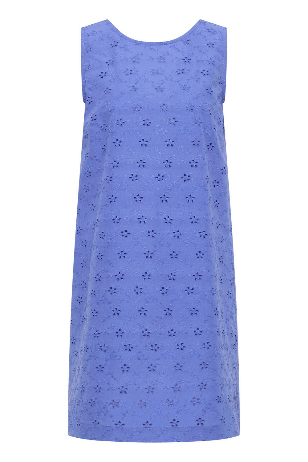 Tranquillo Sommerkleid Lenii in Lace-Optik Baumwolle unifarben runder Rückenausschnitt (Einzelteil) GOTS-zertifiziertes Spitzenkleid mit Baumwollfutter und Seit – Bild 4 von 5