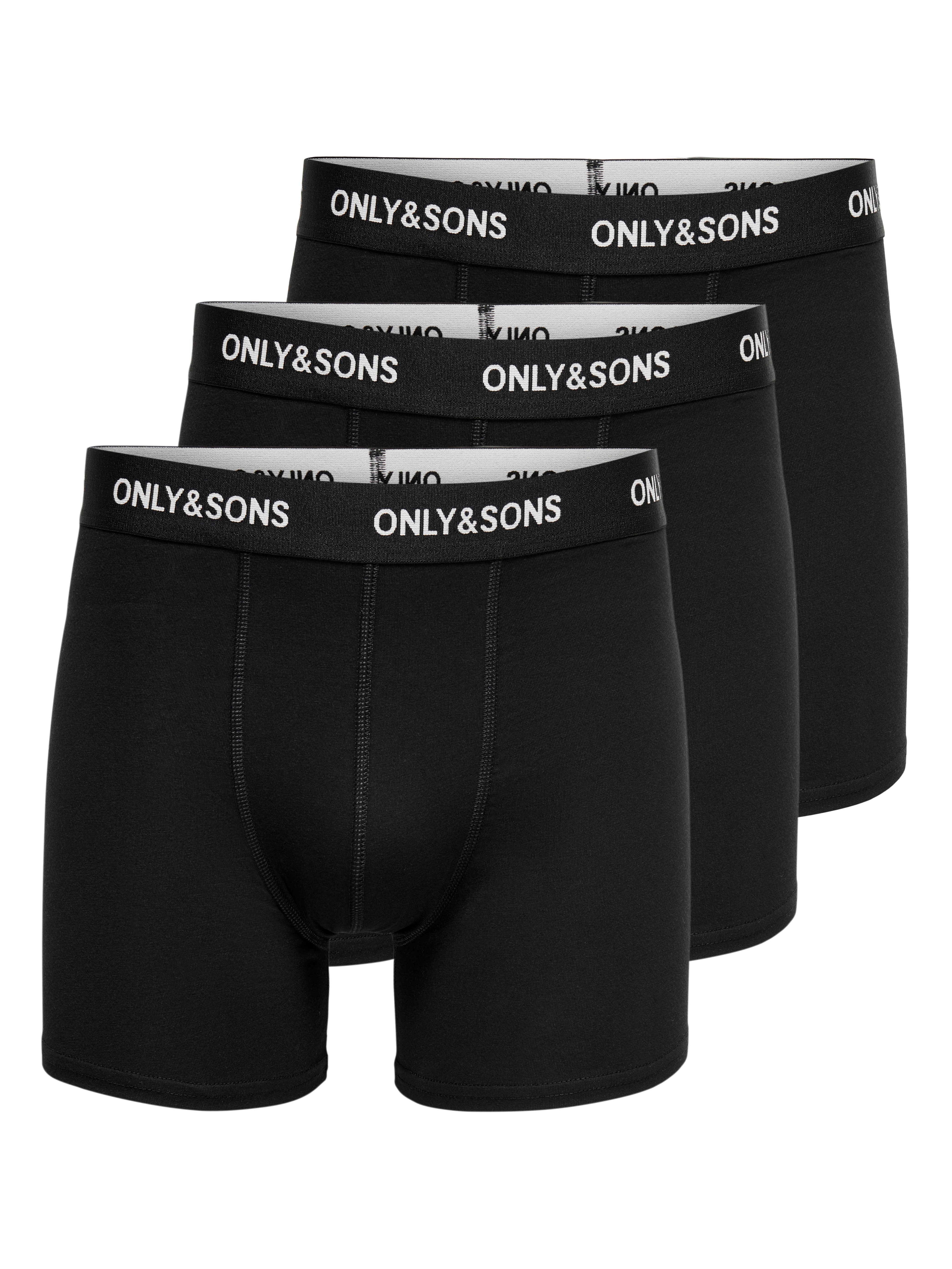 ONLY & SONS Trunk ONSFITZ SOLID BLACK TRUNK 3PACK3854 NOOS (Packung, 3-St)
