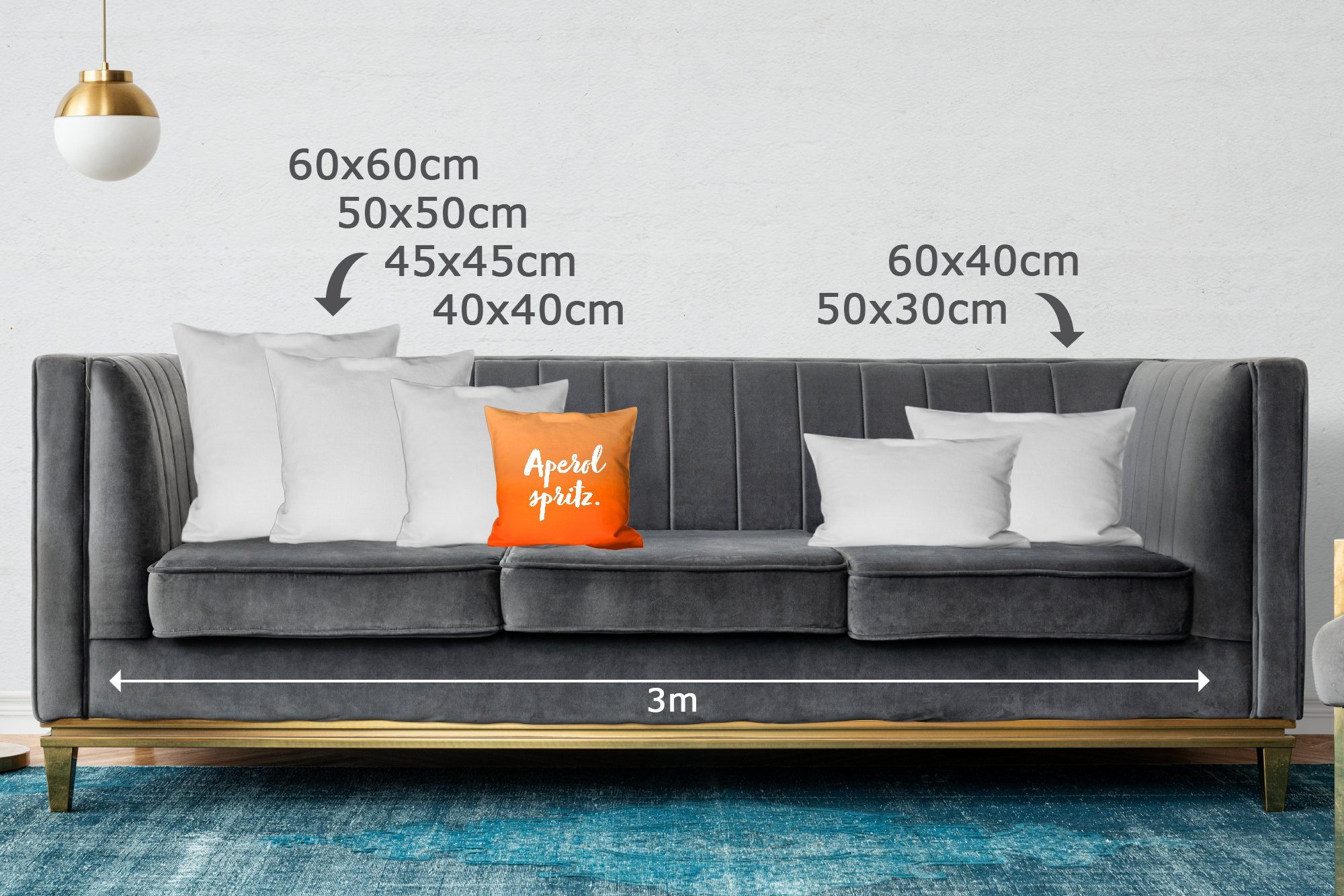 MuchoWow Dekokissen Text - Cocktail - Aperol Spritz - Zitate - Alkohol, Zierkissen mit Füllung für Wohnzimmer, Sofakissen, 40x40 cm