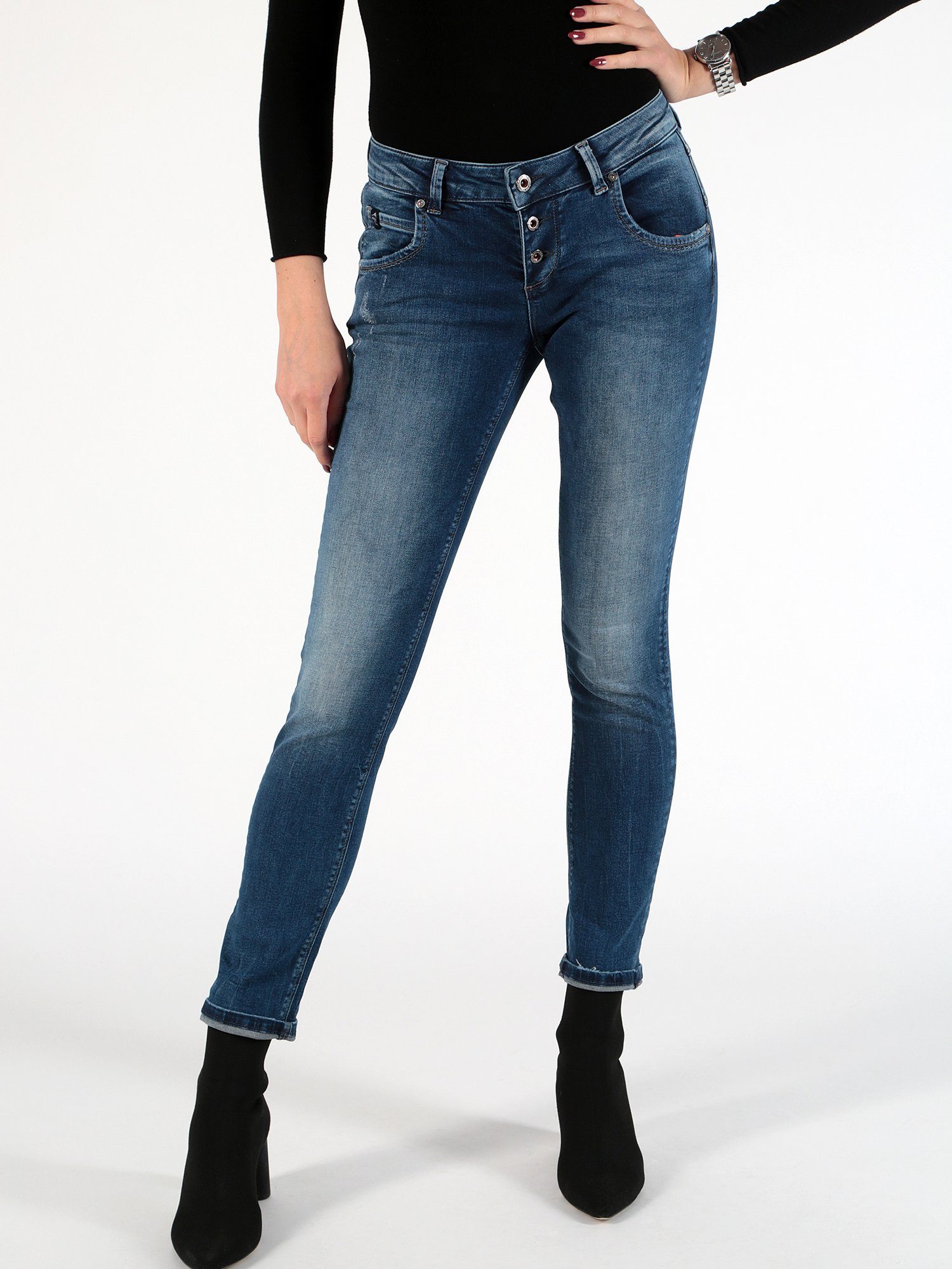 Miracle of Denim Stretch-Jeans MOD JEANS ULLA pelican blue NOS-2020.2925