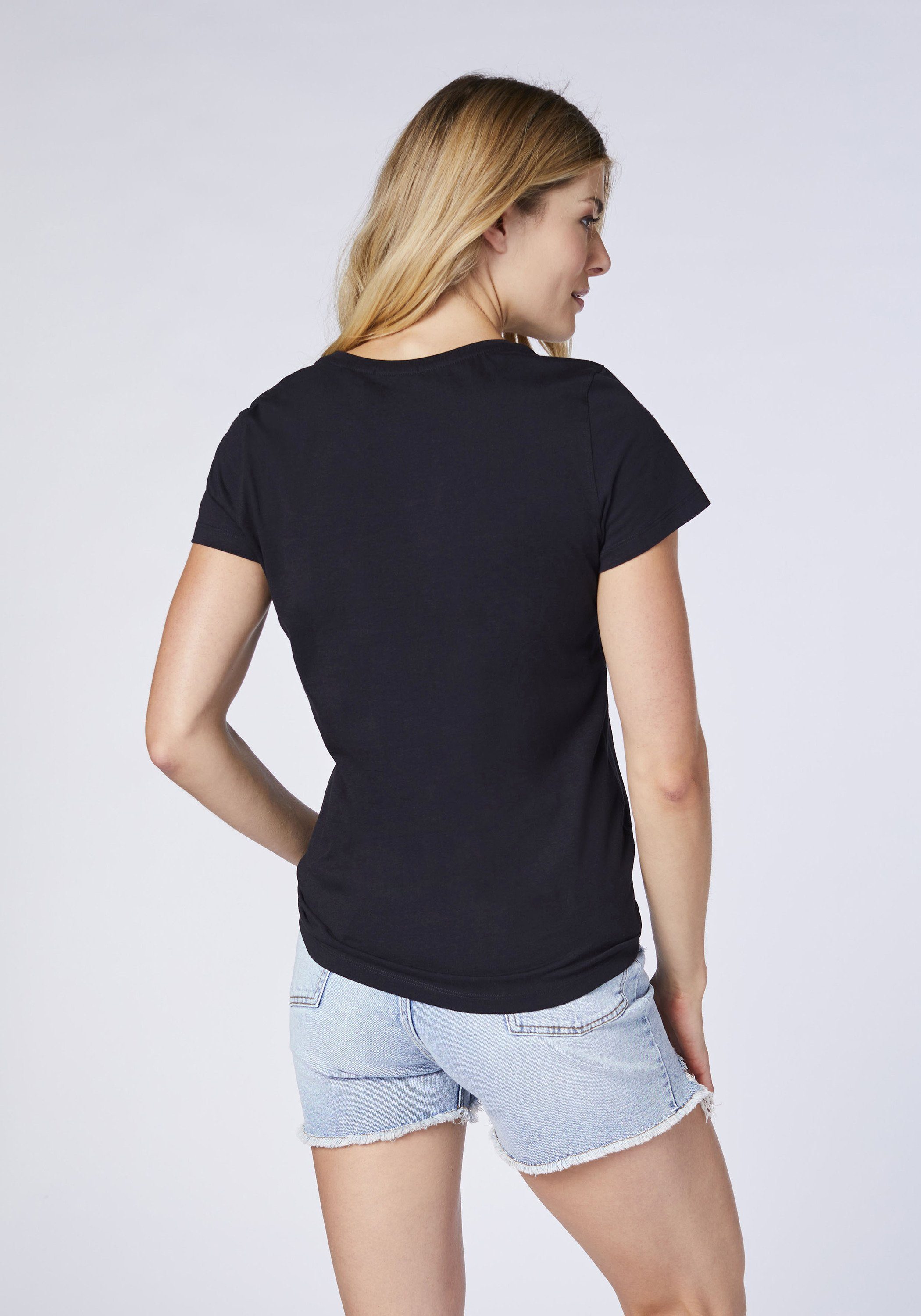 Print-Shirt Frontprint 1 Black T-Shirt Deep Chiemsee farbenfrohem mit