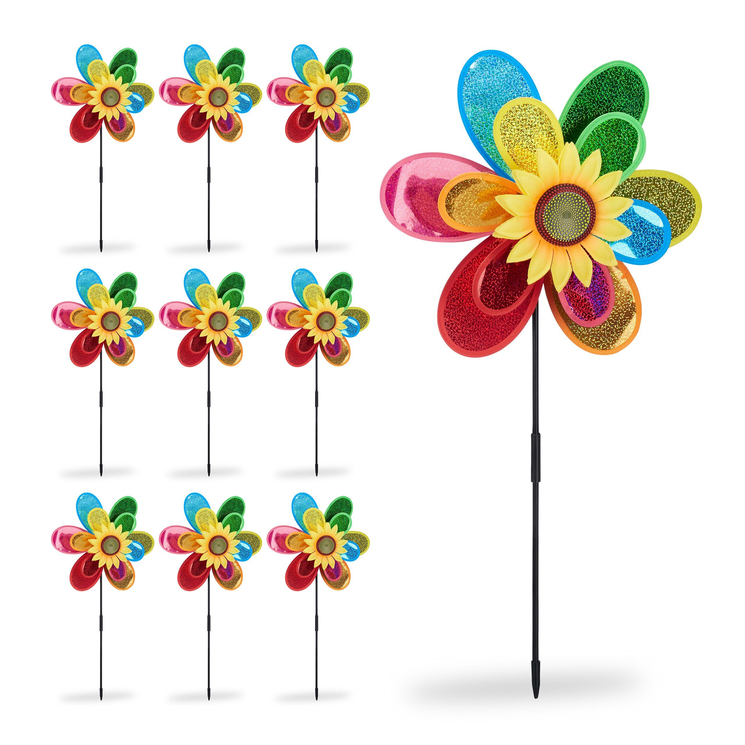 10 x Windrad Windrad Blume relaxdays