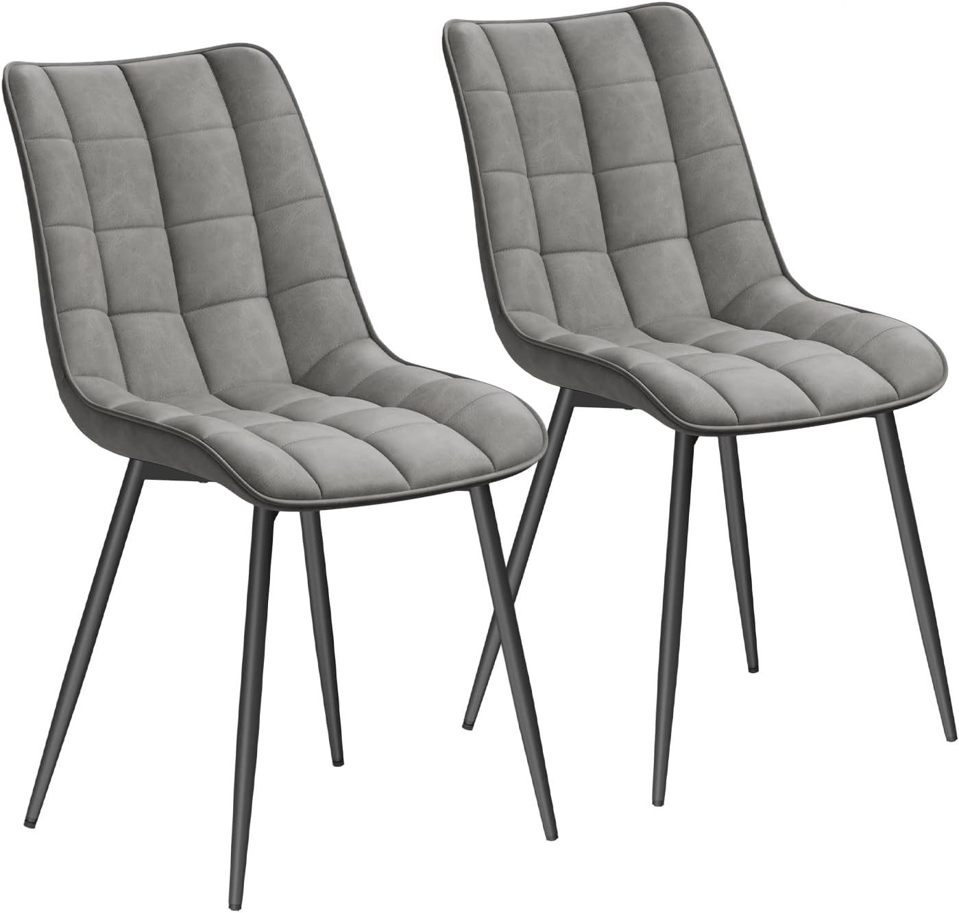 Woltu Esszimmerstuhl (2er-Set), Sessel mit Rückenlehne, Metallbeine