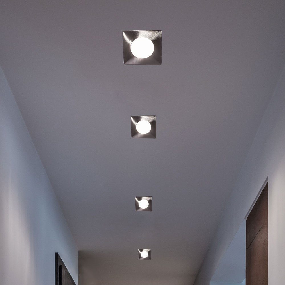 Einbaustrahler, fest LED Schlaf Strahler Leuchten Warmweiß, LED Decken EGLO Einbau Zimmer verbaut, LED-Leuchtmittel chrom