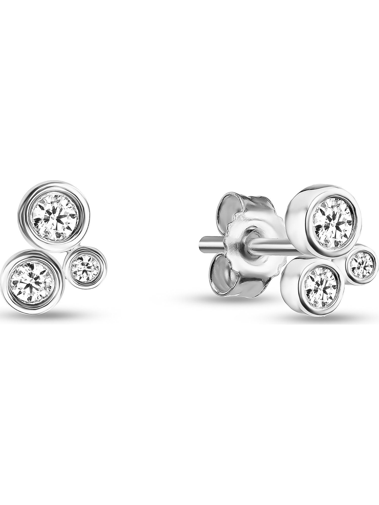 FAVS Paar Ohrstecker FAVS Damen-Ohrstecker 925er Silber 6 Zirkonia