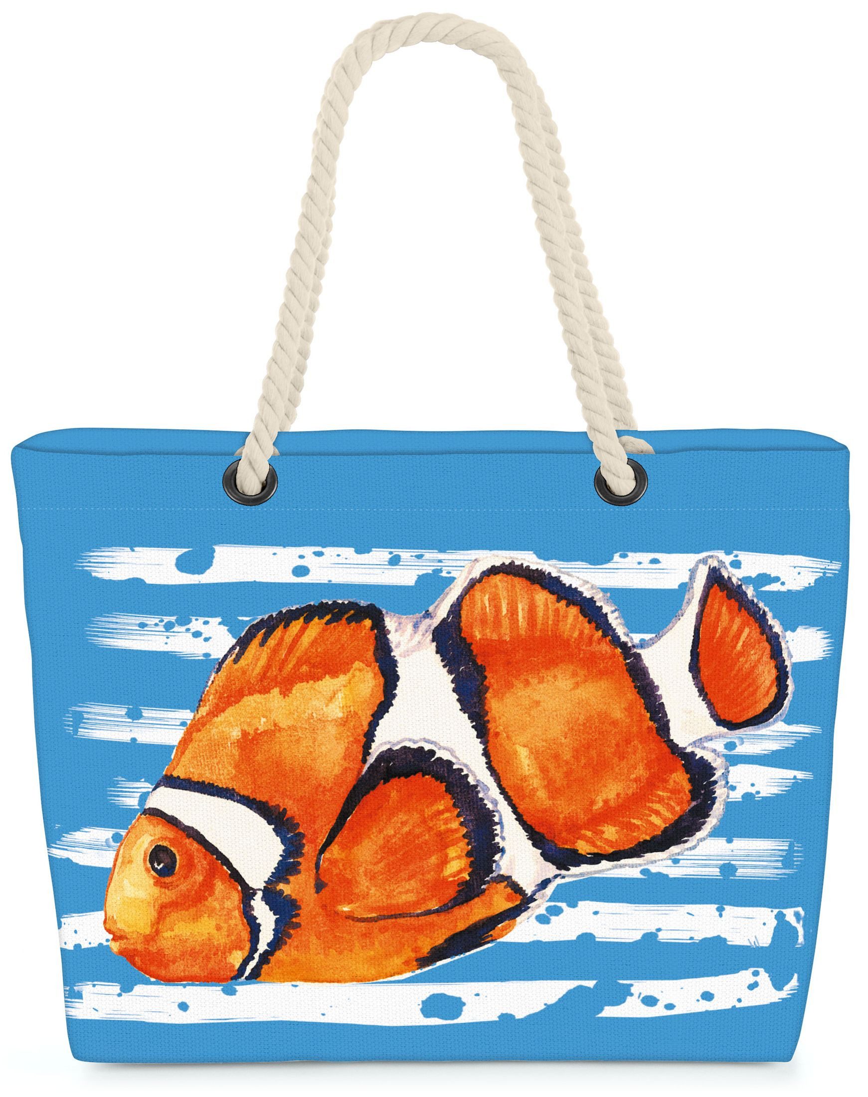 Fisch (1-tlg), Strandtasche maritim VOID Meer Strand blau Urlaub See