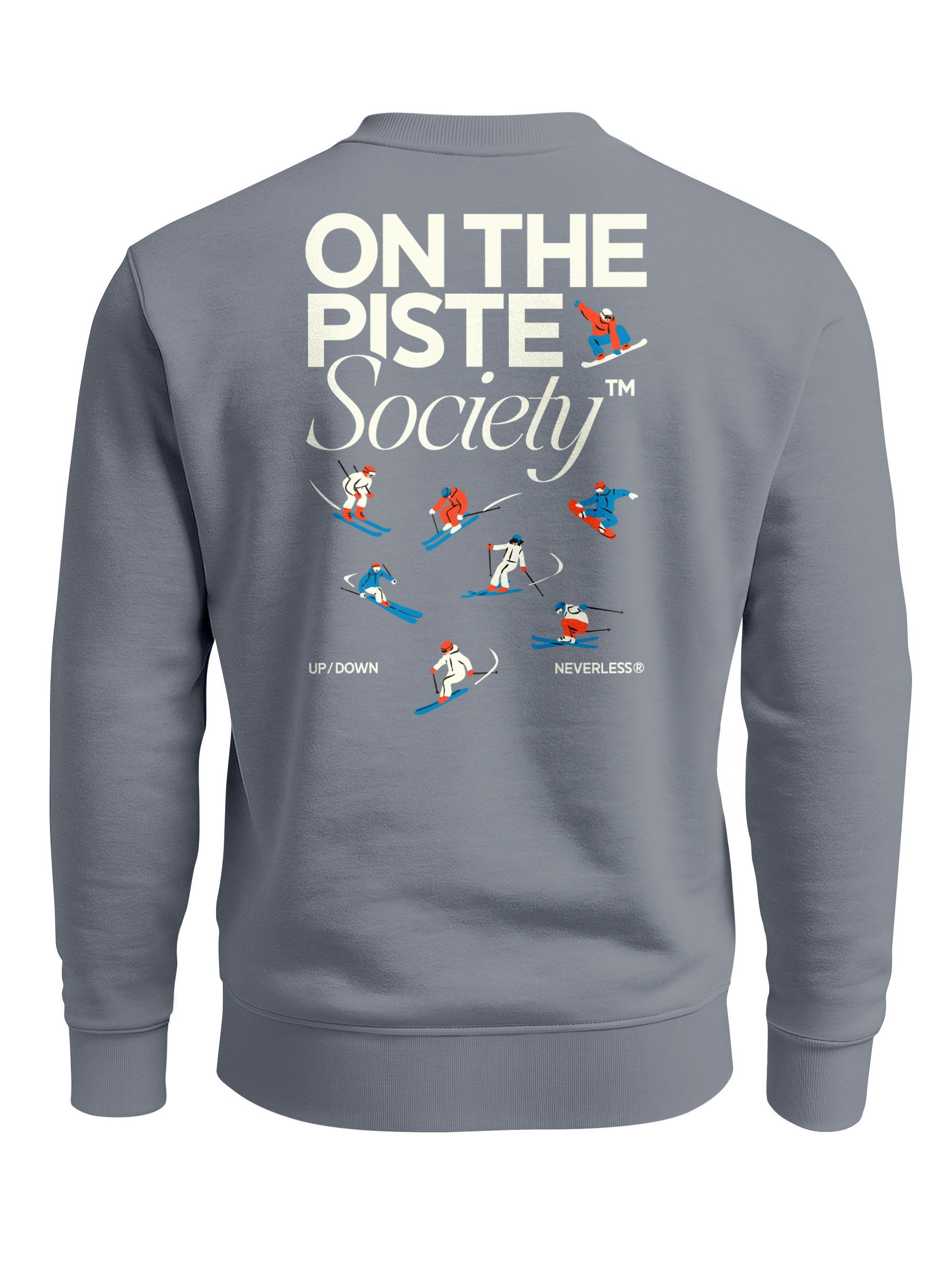 Neverless Sweatshirt Sweatshirt Herren Pullover Backprint Piste Skifahren Snowboarden