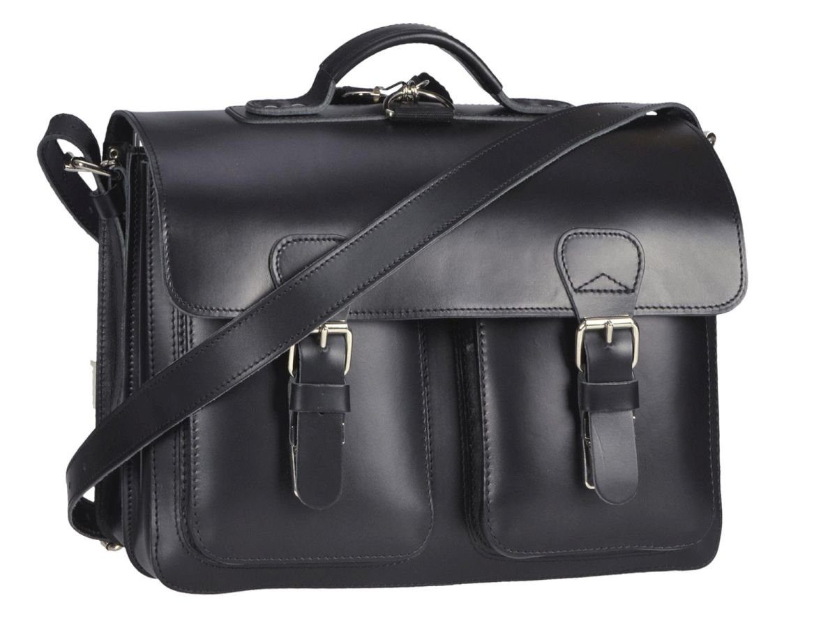 Ruitertassen Aktentasche Classic Satchel, 38 cm Lehrertasche mit 2 Fächern,  auch als Rucksack zu tragen, Leder