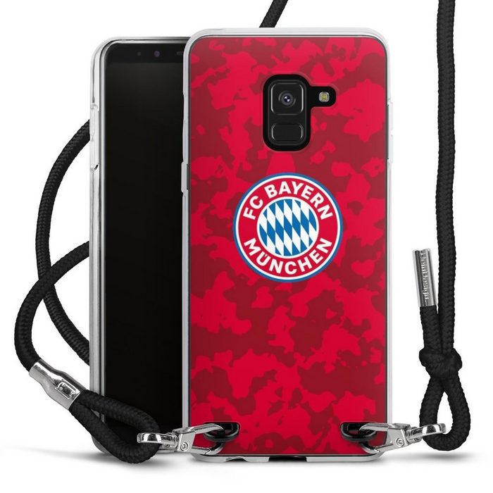 DeinDesign Handyhülle FC Bayern München Camouflage FCB Camouflage Muster FCB Samsung Galaxy A8 (2018) Handykette Hülle mit Band Case zum Umhängen